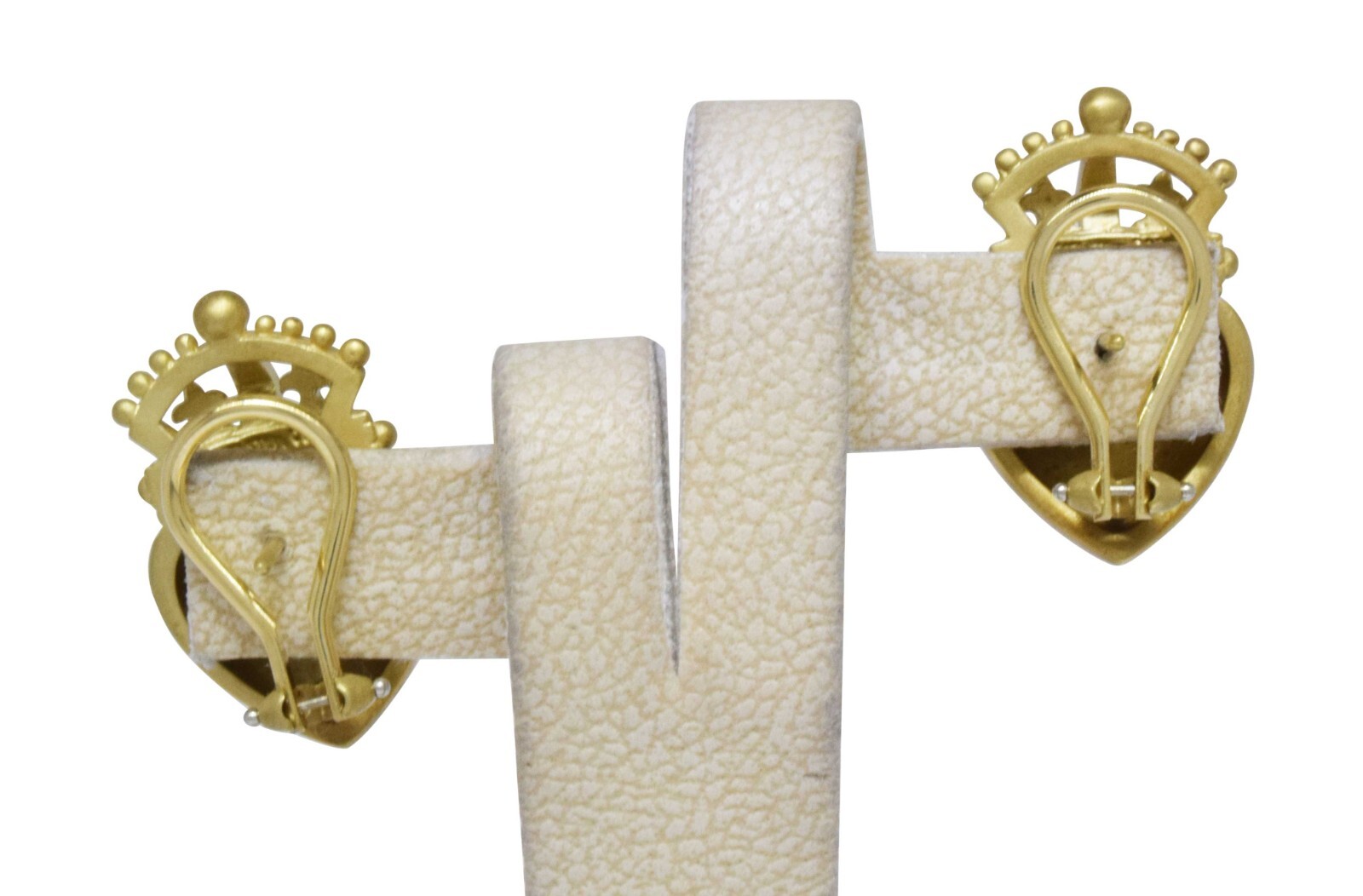 Kieselstein Cord Iconic Heart & Crown 18k Yellow Gold Earrings 1987