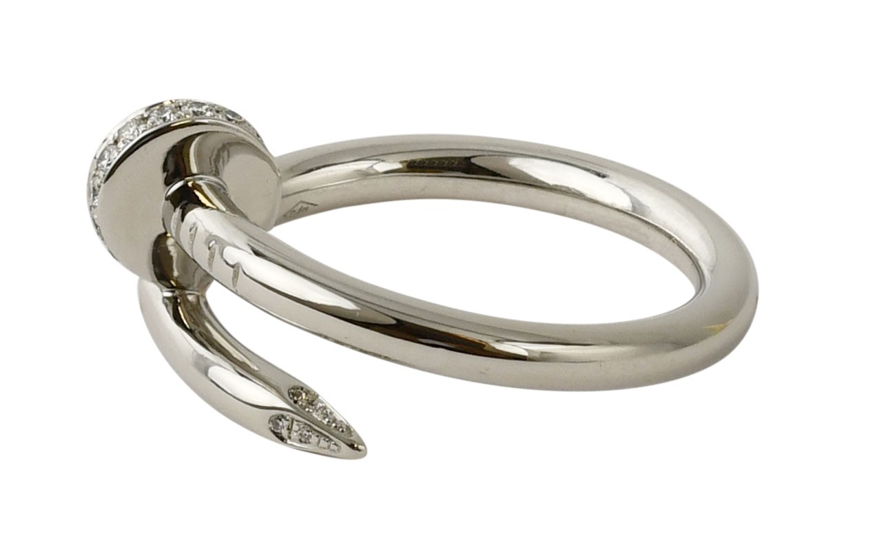 Cartier Juste Un Clou Ring 18k White Gold Diamond Nail Size 58 B/P '13 B4092758 Cartier Juste Un Clou Ring 18k White Gold Diamond Nail Size 58 B/P '13 B4092758