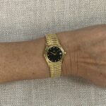 Ebel 1911 18k Gold Watch Sportwave Bracelet Black Dial Quartz Watch B/B 11126102 Ebel 1911 18k Gold Watch Sportwave Bracelet Black Dial Quartz Watch B/B 11126102