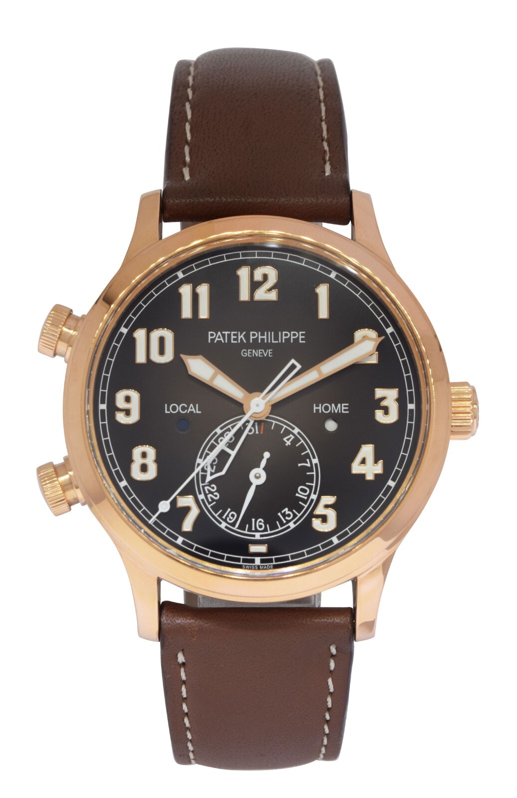 Patek Philippe Calatrava Pilot Travel Time 5524 18k Rose Gold 42mm Watch 5524R