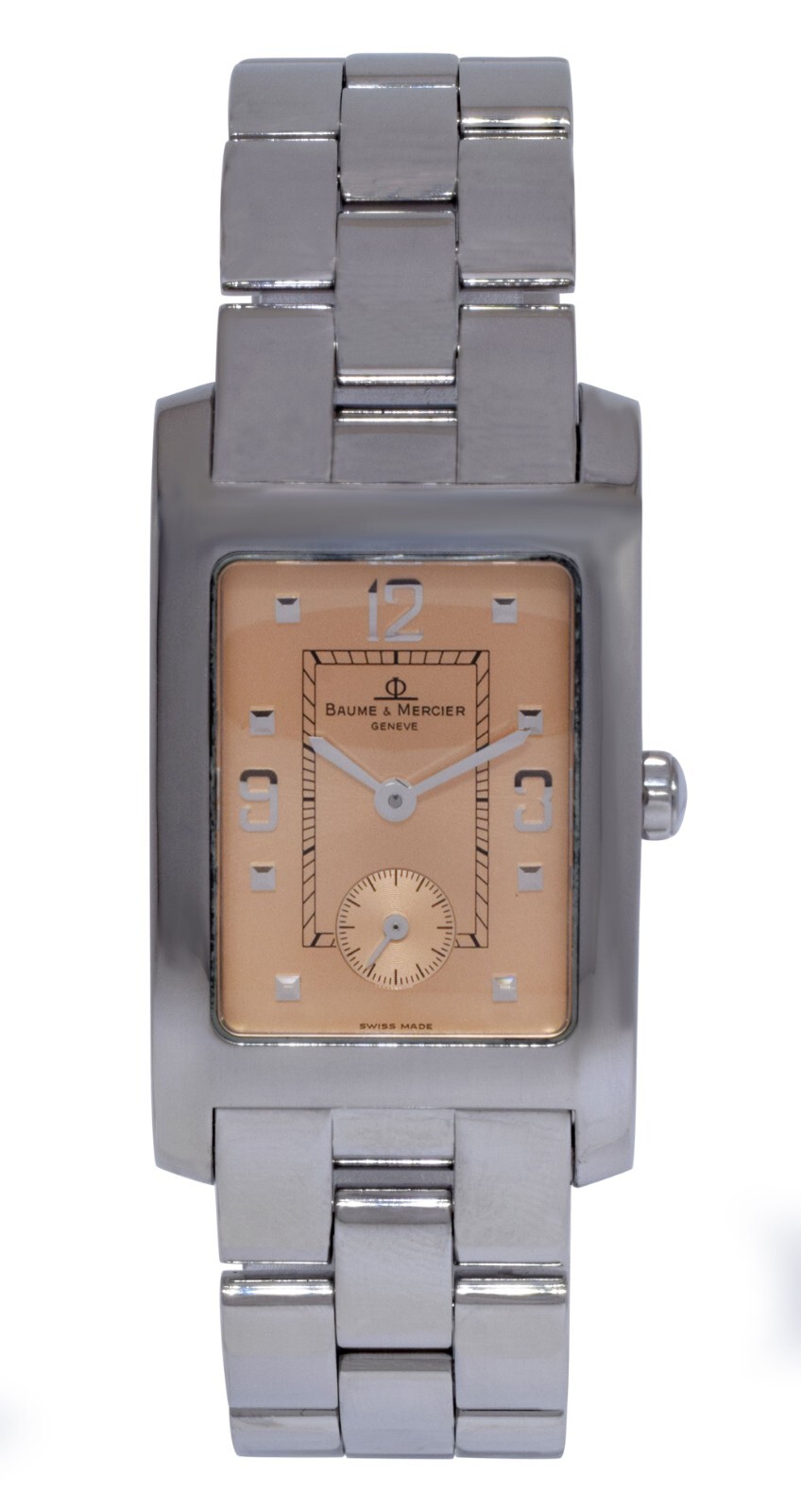 Baume & Mercier Hampton Stainless Steel Salmon Dial Ladies Quartz Watch MV045063