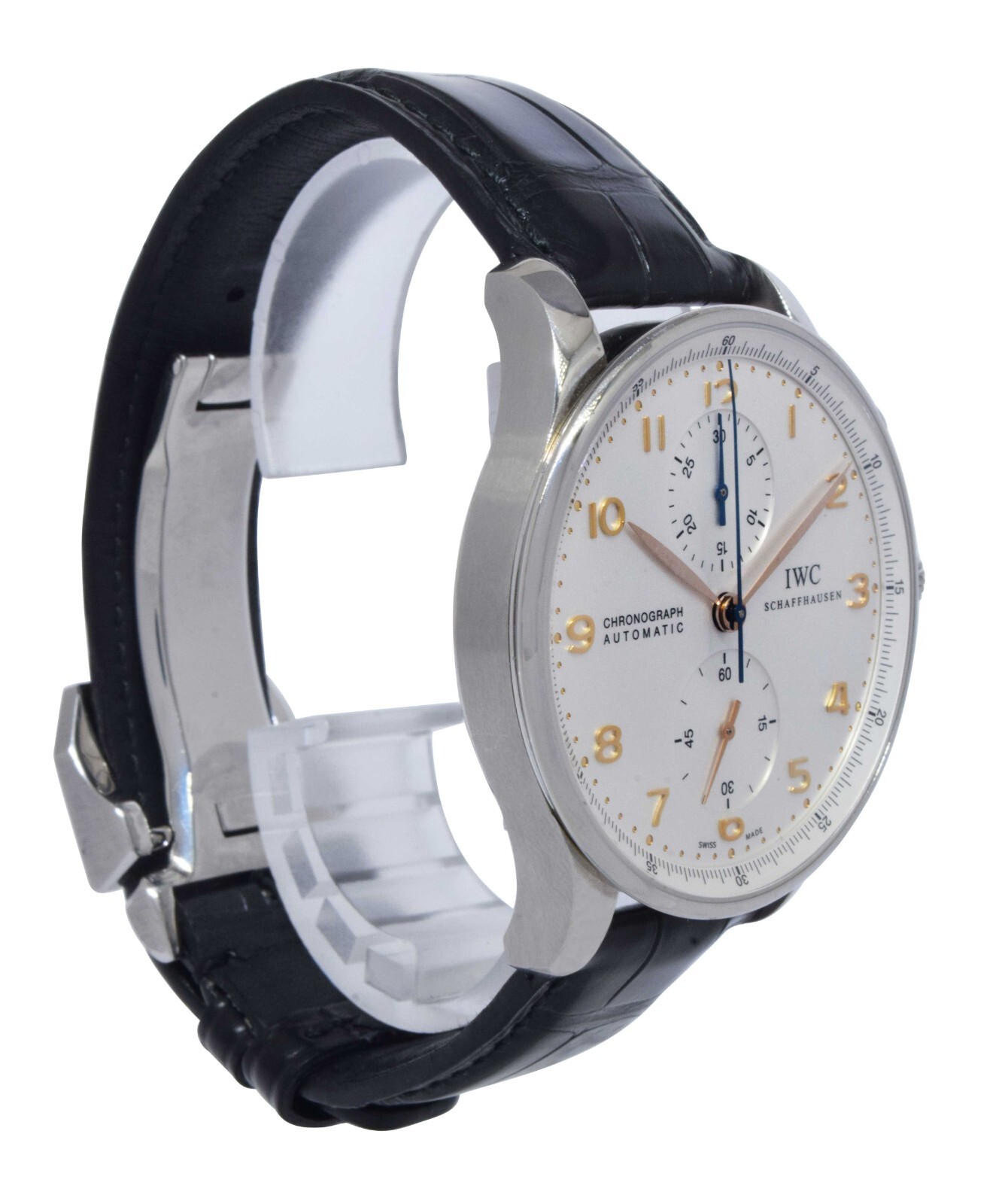 IWC Portuguese Chronograph 3714 Steel Silver Dial 41mm Automatic Watch IW3714