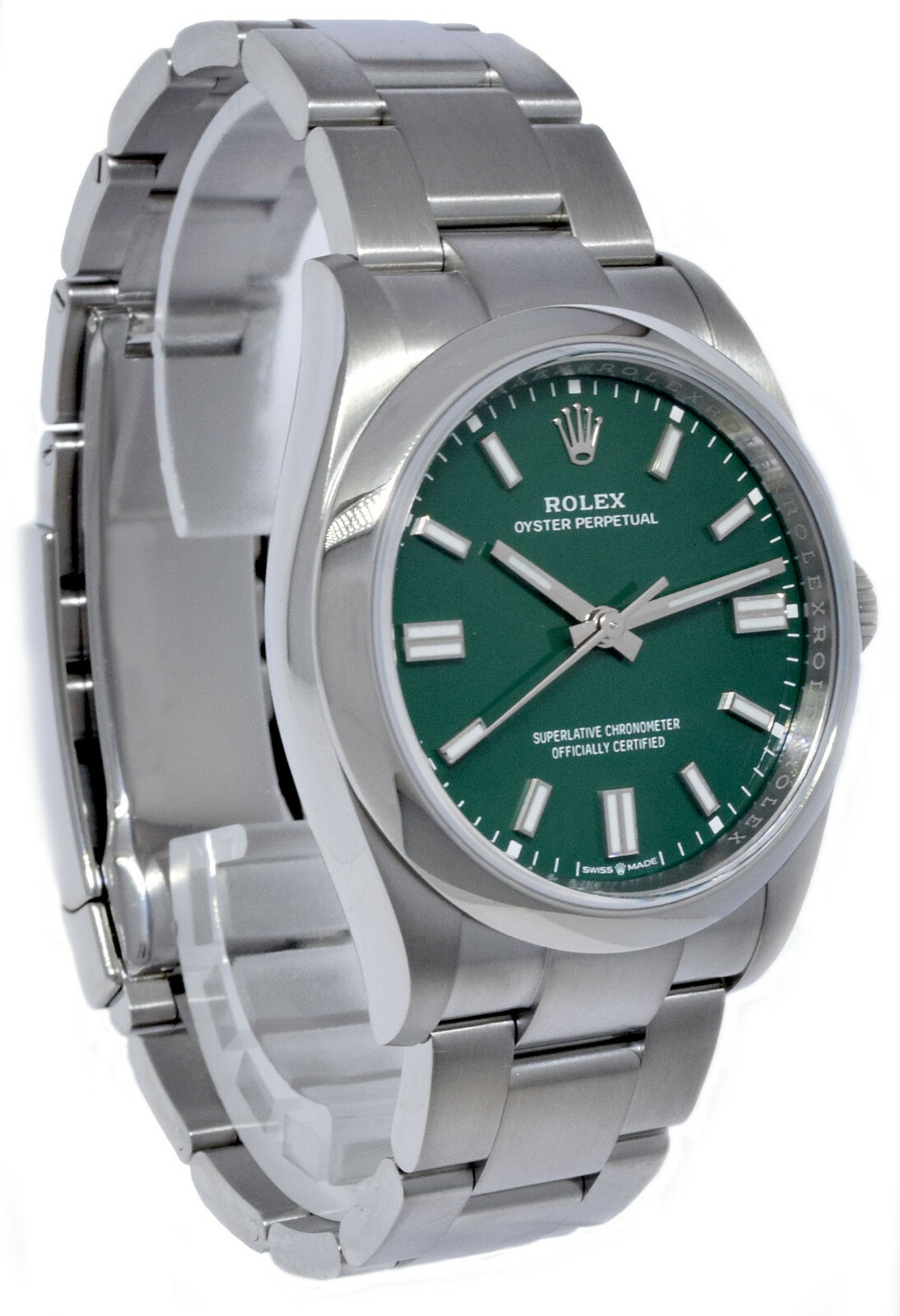 NOS Rolex Oyster Perpetual 36 Steel Green Dial Watch B/P '21 126000