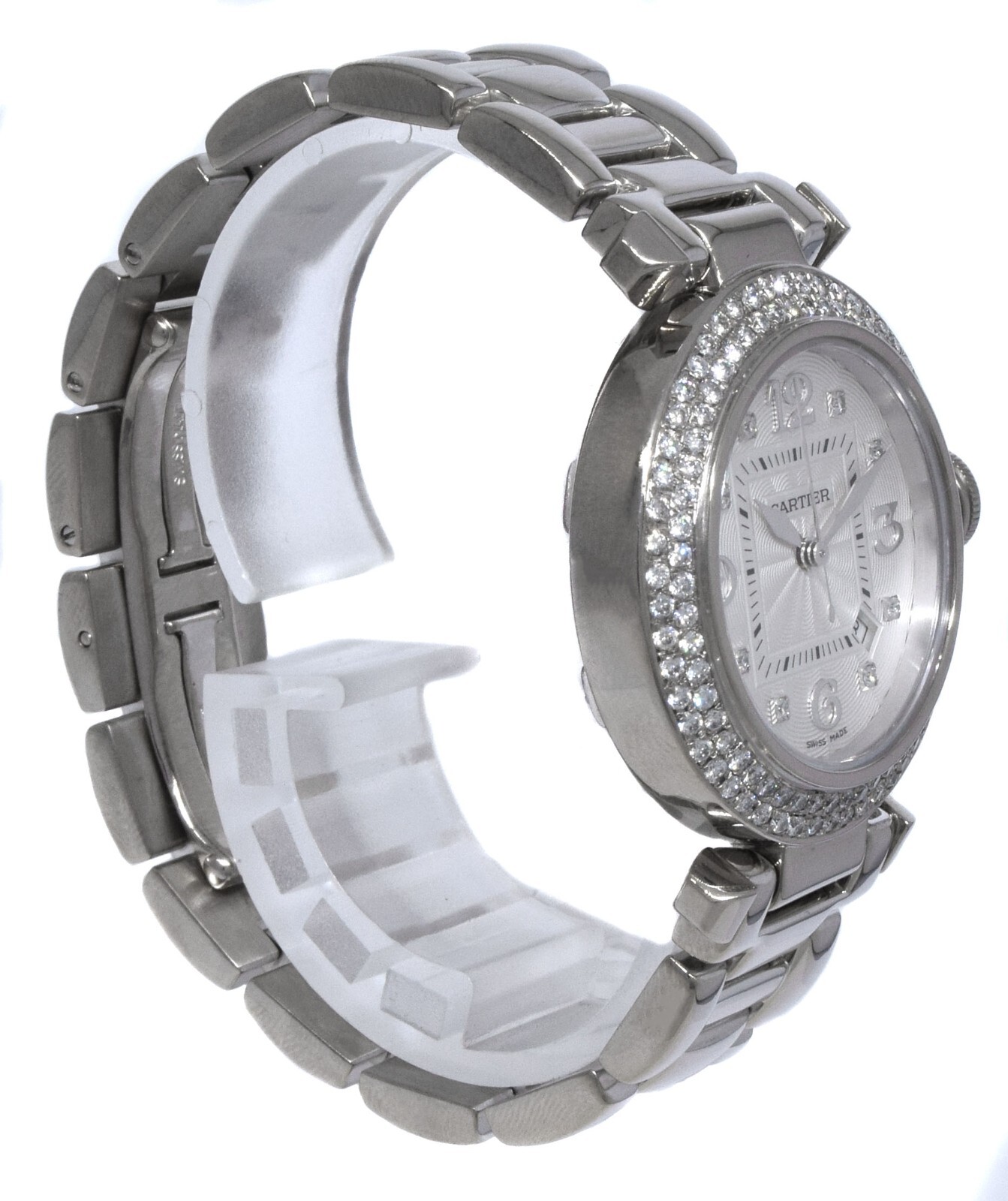 Cartier Pasha 18k White Gold Diamond Dial/Bezel Ladies 32mm Automatic Watch 2398