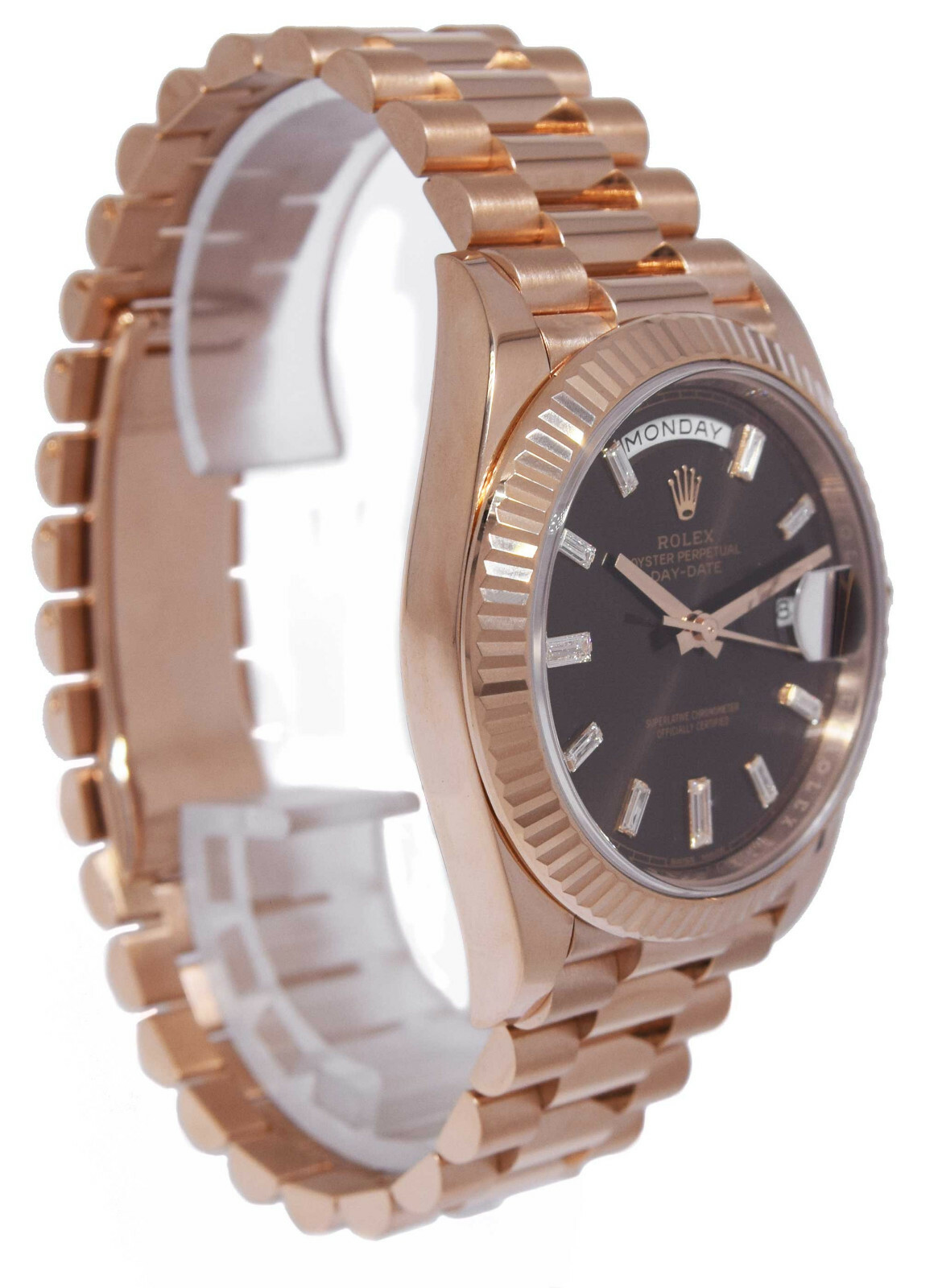Rolex Day-Date 40 18k RG Chocale & Diamond Dial Mens Watch Box/Papers '18 228235