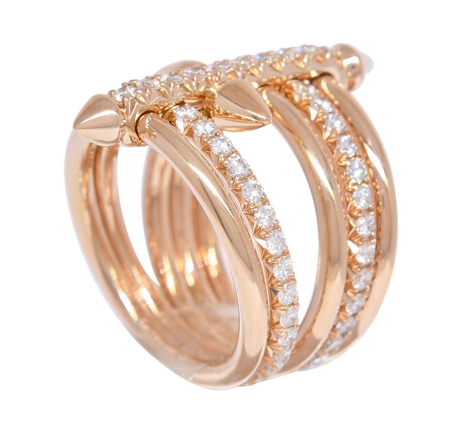 Tiffany & Co. Titan by Pharrell Williams Pave Diamond Rose Gold Ring Size 8.5