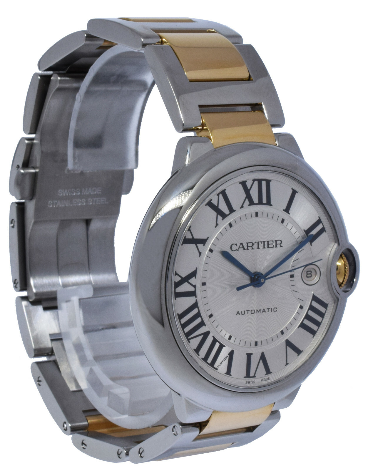 Cartier Ballon Bleu 42mm 18k Yellow Gold & Steel Mens Automatic Watch 3001