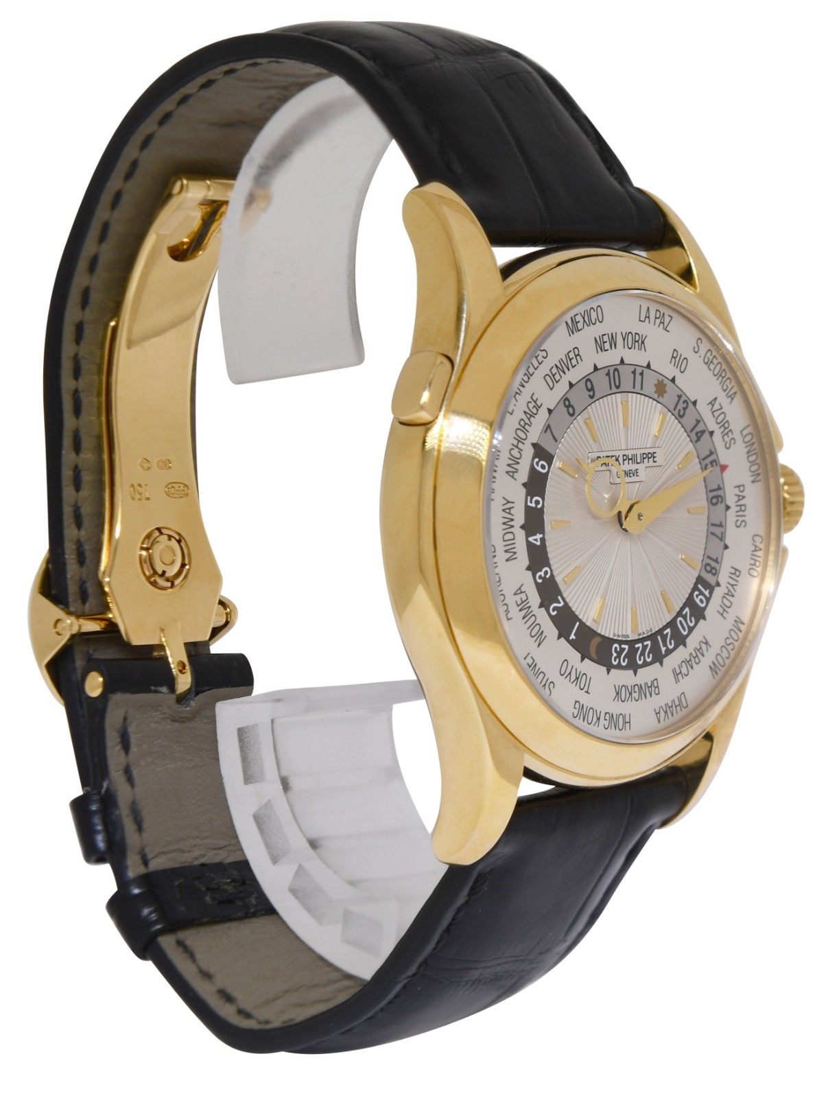 Patek Philippe World Time 5130 Yellow Gold Complications Mens 39.5mm Watch 5130J