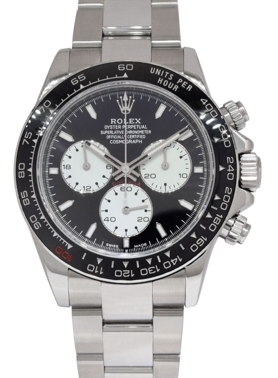 Rolex Daytona Steel Black/White Dial Anniversary Custom Mens 40mm Watch Z 116520