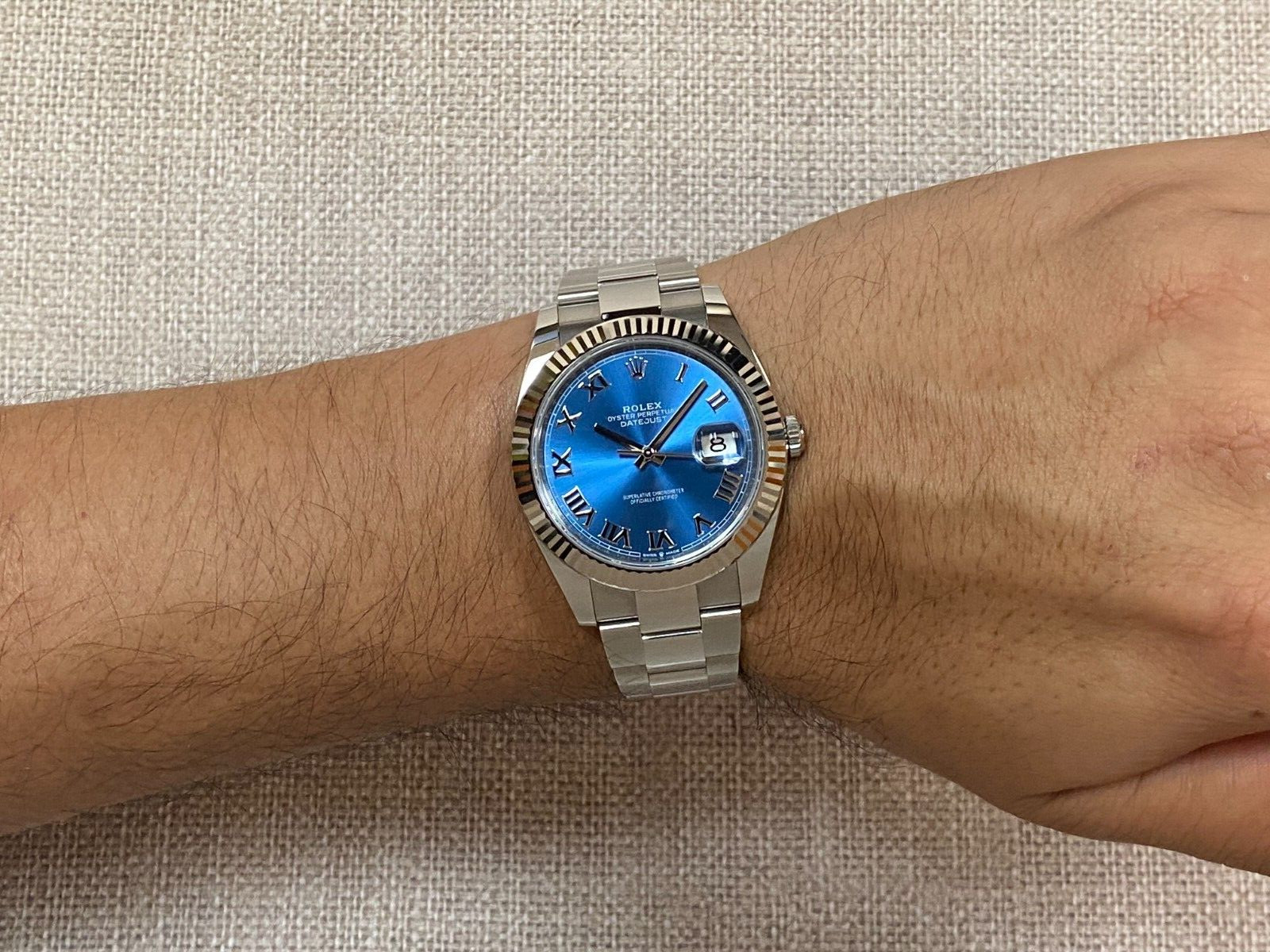Rolex Datejust 41 Steel/18k Gold Bezel Blue Dial Oyster Watch +Card '25 126334