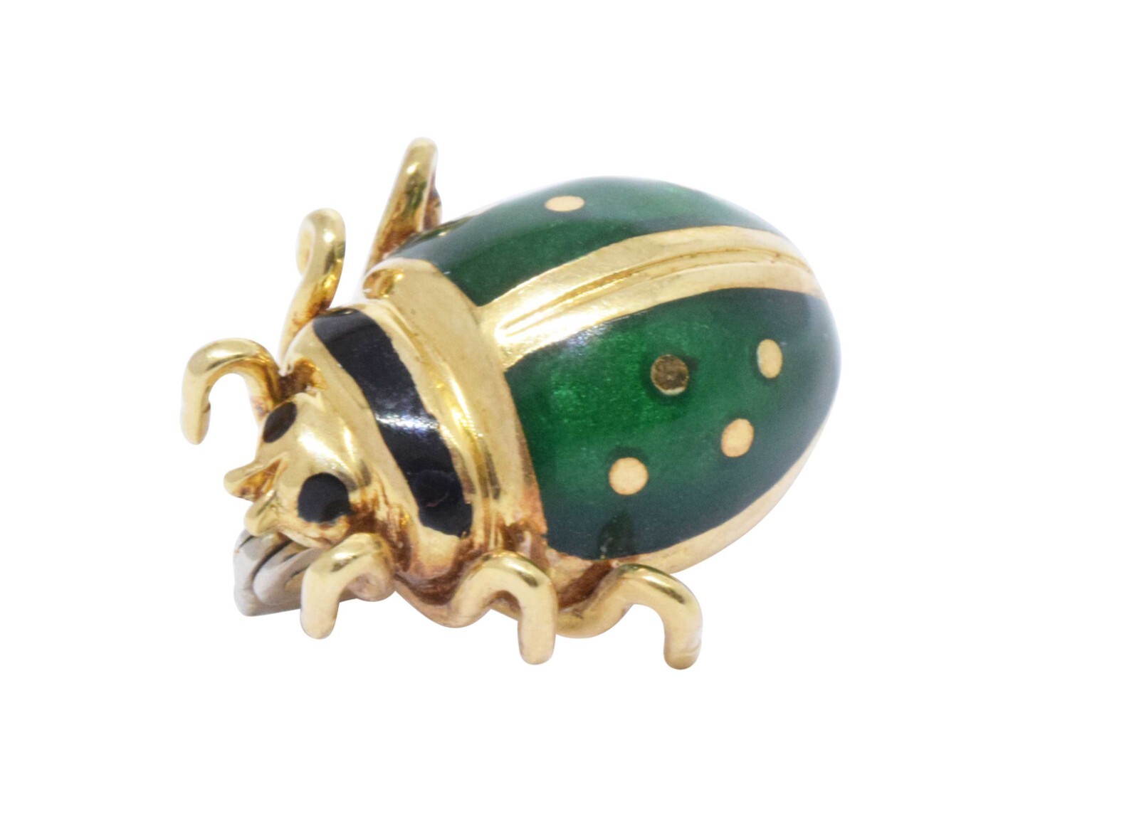 Ladybug 18k Yellow Gold & Enamel Pin Set of 3 Vibrant Blue/Green/Yellow