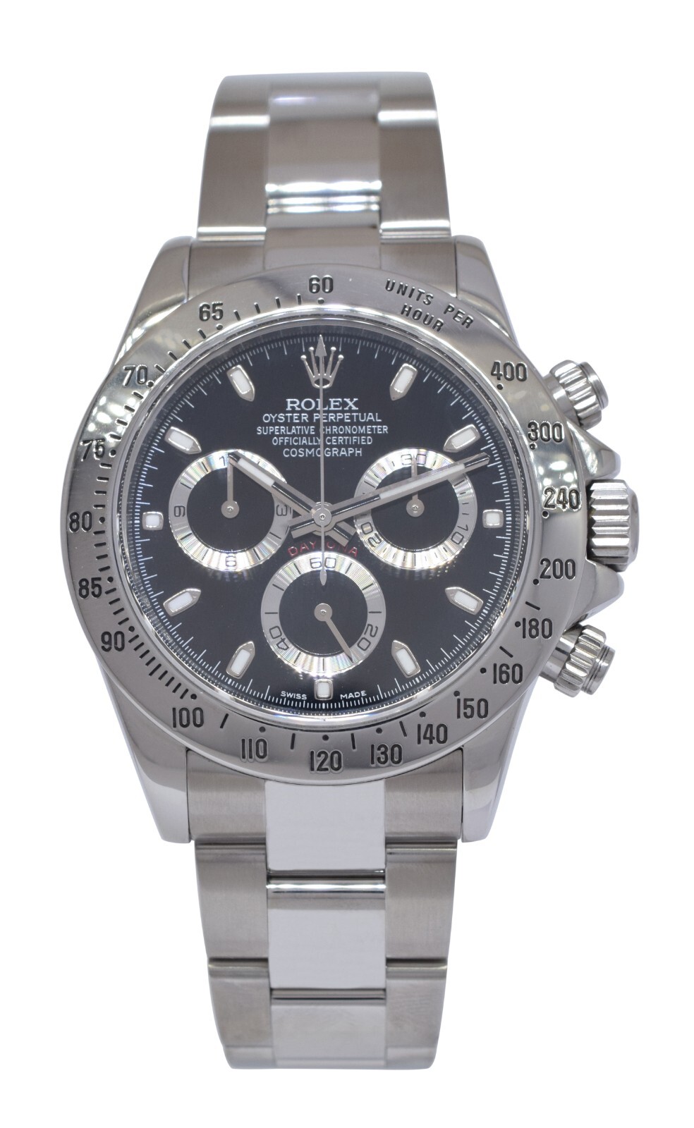 Rolex Daytona Chronograph Steel Black Dial Mens 40mm Watch Scrambled '12+ 116520