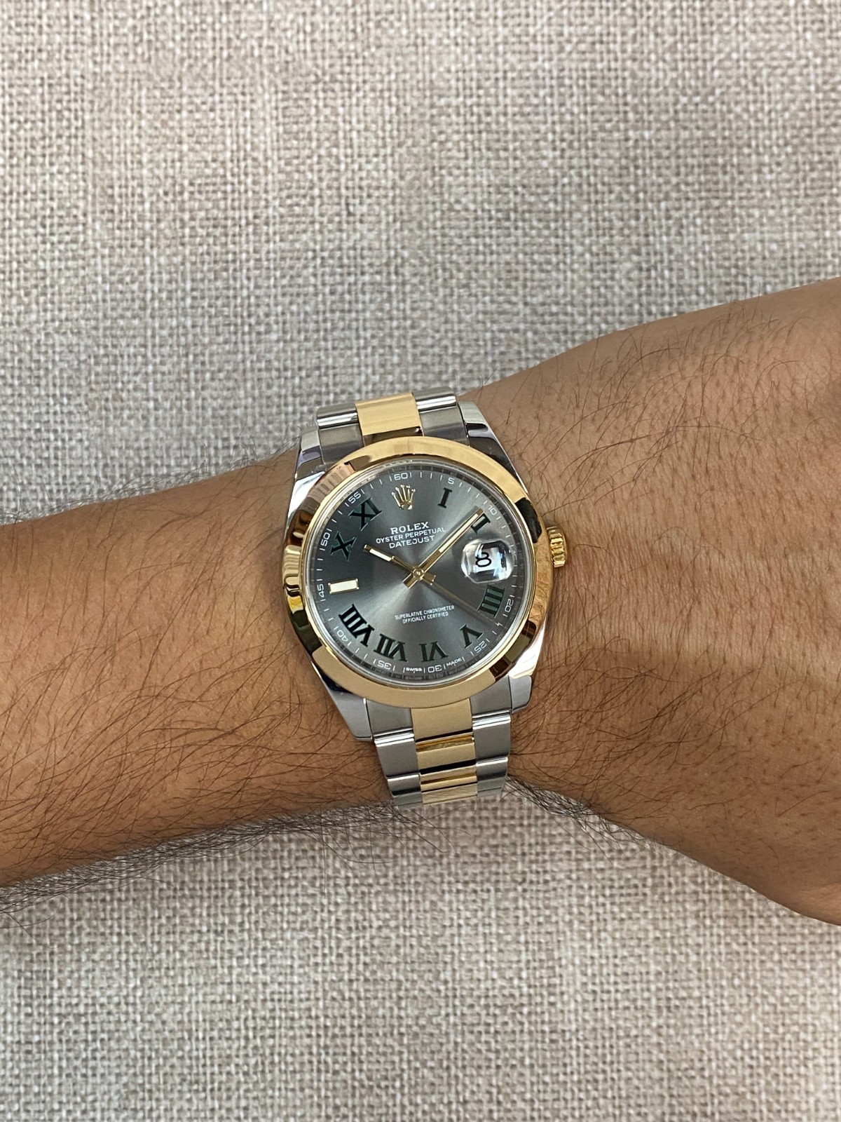 Rolex Datejust 41 18k Yellow Gold/Steel Wimbledon Watch +Papers '19 126303