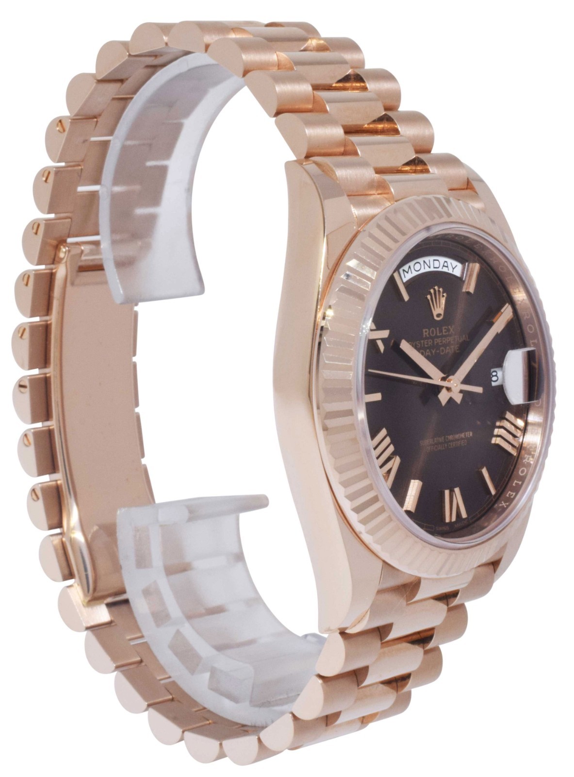 Rolex Day-Date 40 18k Everose Gold Chocolate Roman Mens Watch B/P '17 228235