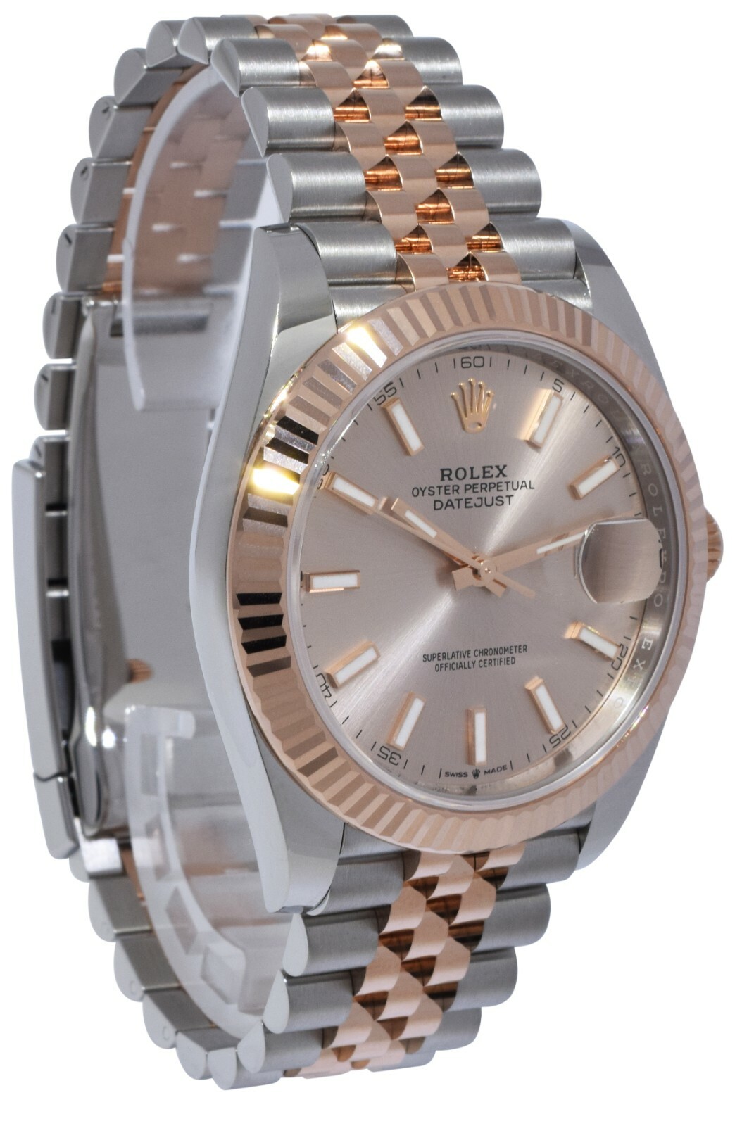 NOS Rolex Datejust 41 18k Rose Gold/Steel Sundust Dial Mens Watch B/P '21 126331