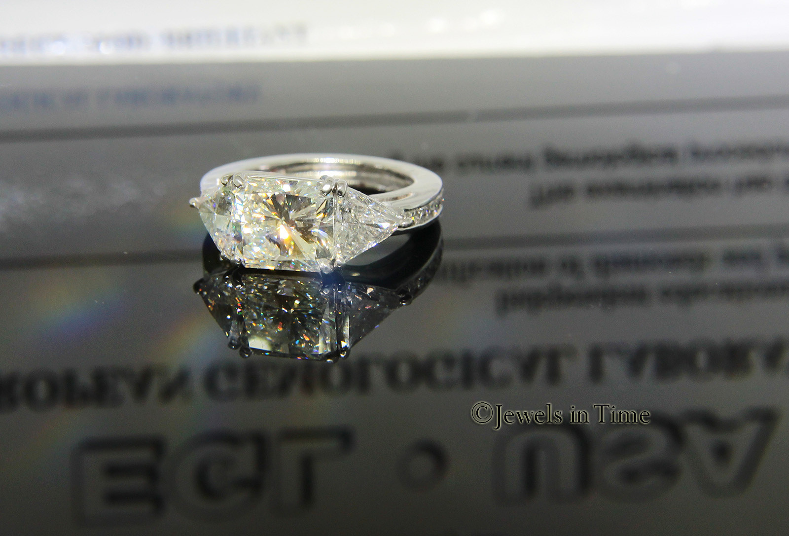 3.67 Carat Diamond Platinum Ladies Ring Size 6.5 + EGL Certificate