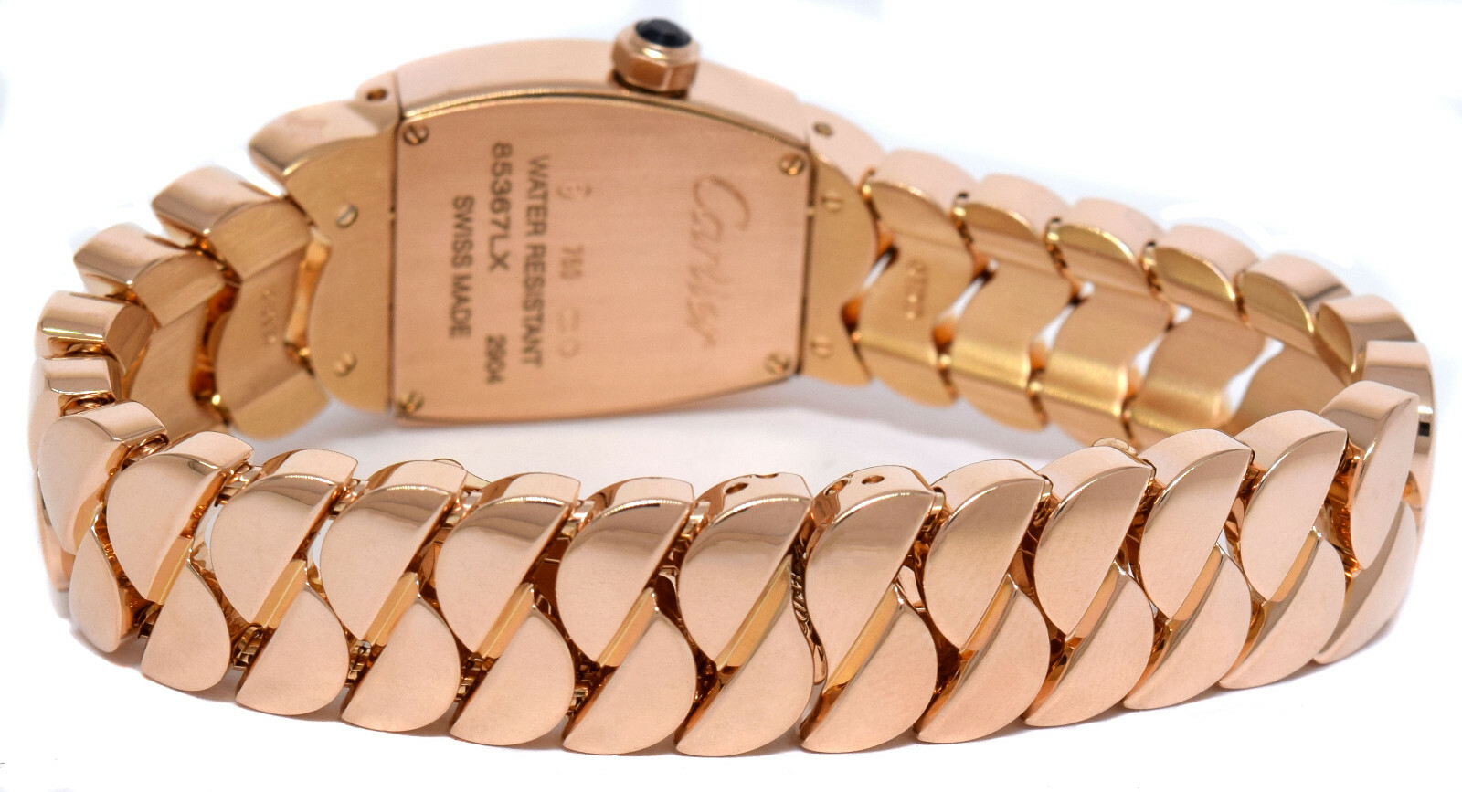 Cartier La Dona 18k Rose Gold Silver Roman Dial Ladies 22mm Quartz Watch 2904