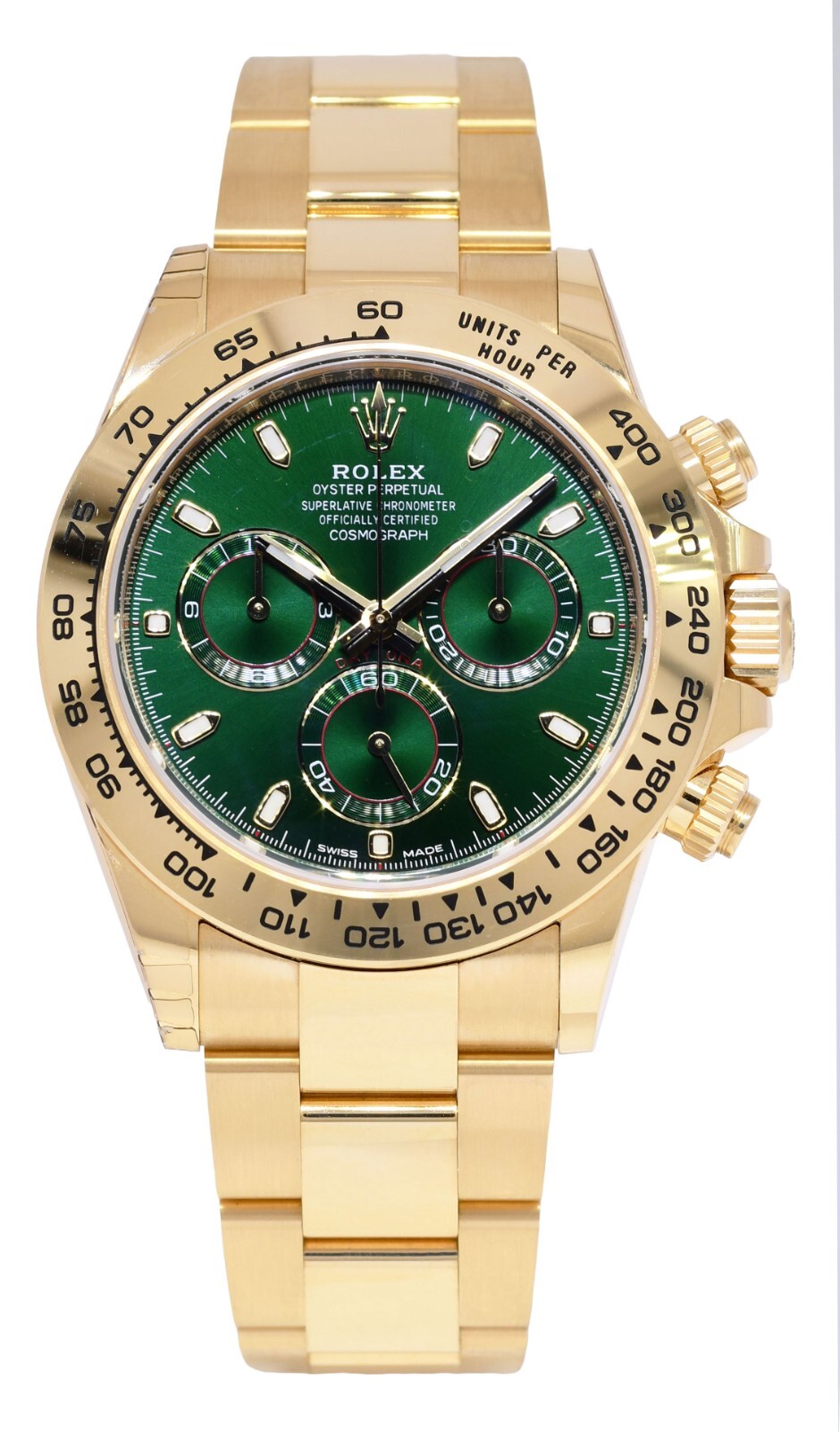 NOS Rolex Daytona Chronograph Yellow Gold Green Dial 40mm Watch B/P '22 116508 NOS Rolex Daytona Chronograph Yellow Gold Green Dial 40mm Watch B/P '22 116508