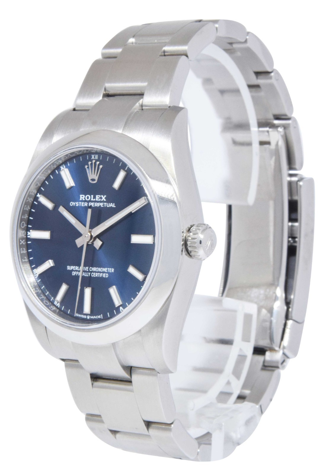 Rolex Oyster Perpetual 34 Steel Blue Dial Automatic Watch +Card '22  124200