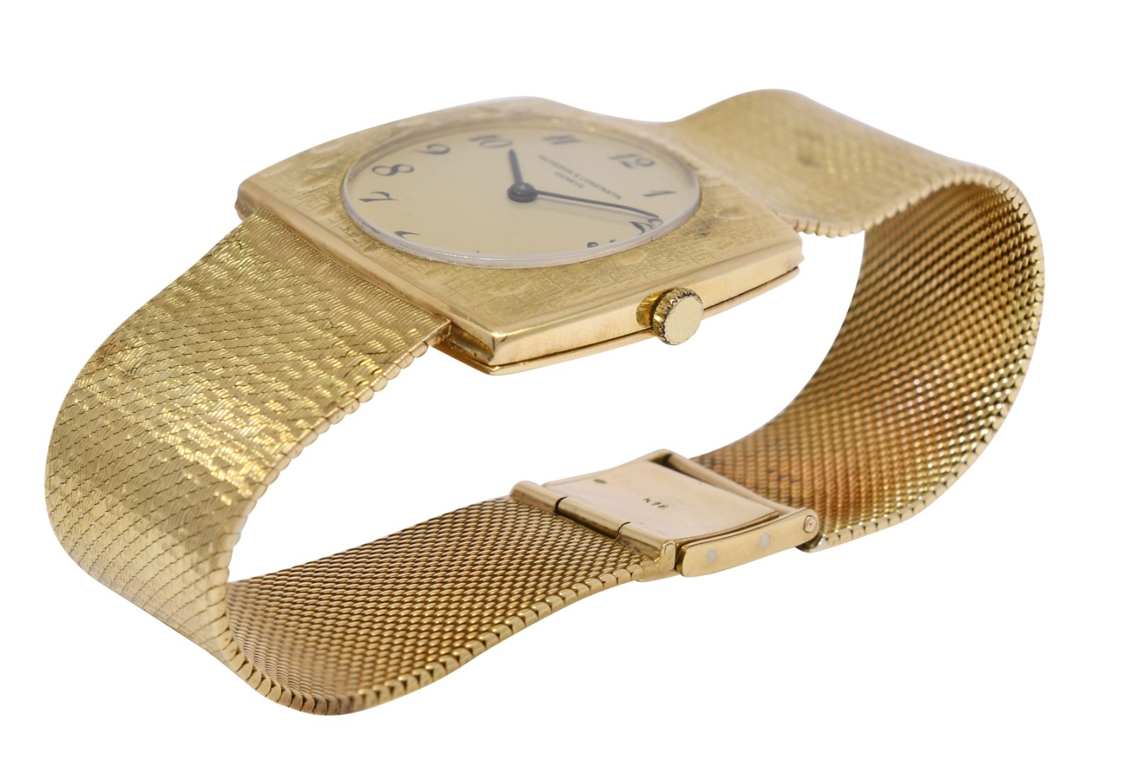 Vacheron Constantin Vintage Mens 18k Gold  Bracelet Watch Mechanical 7395