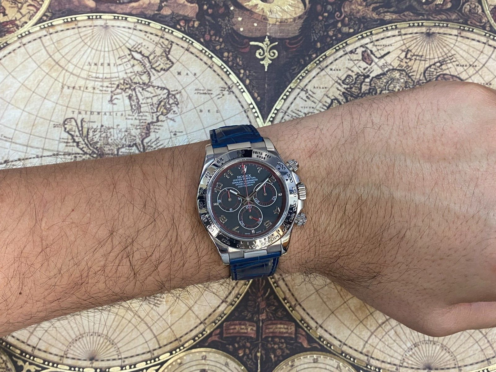 Rolex Daytona Chronograph 18k White Gold Black Arabic Dial 40mm Watch Y 116519