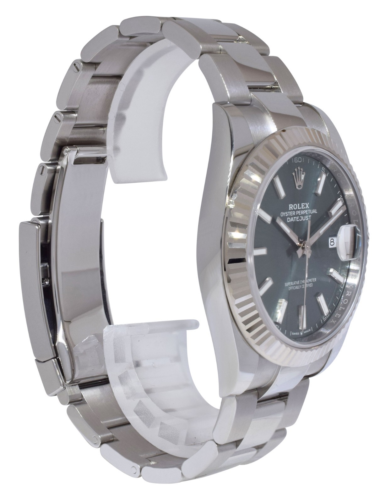 NEW Rolex Datejust 41 Steel & 18k WG Bezel Mint Green Dial Watch B/P '25 126334