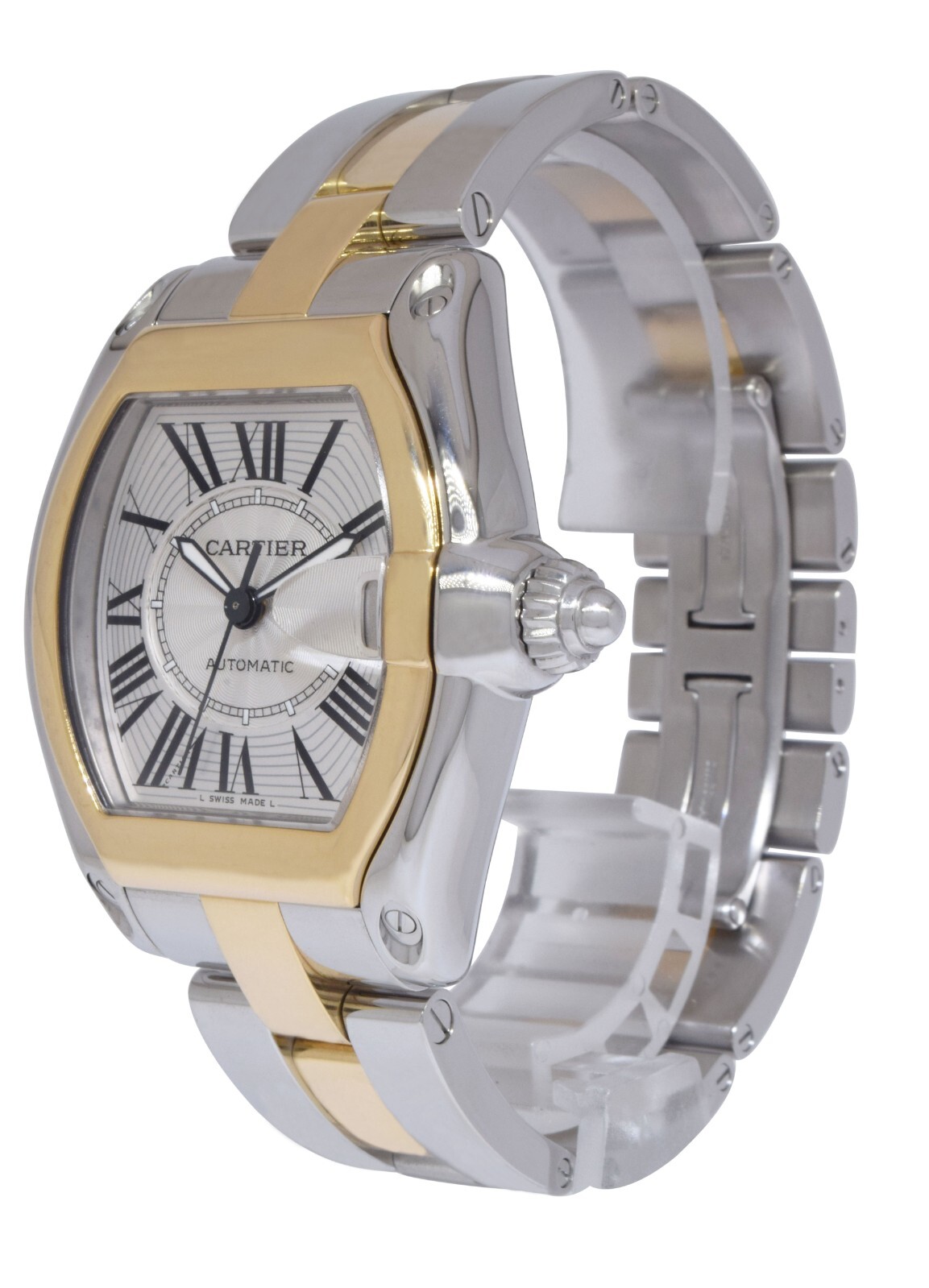 Cartier Roadster 18k Yellow Gold/Steel Silver Dial Automatic Watch W62031Y4 2510 Cartier Roadster 18k Yellow Gold/Steel Silver Dial Automatic Watch W62031Y4 2510