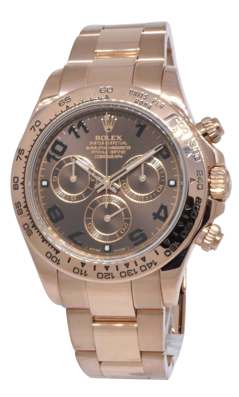 Rolex Daytona Chronograph 18k Rose Gold Chocolate Dial 40mm Watch B/P '13 116505