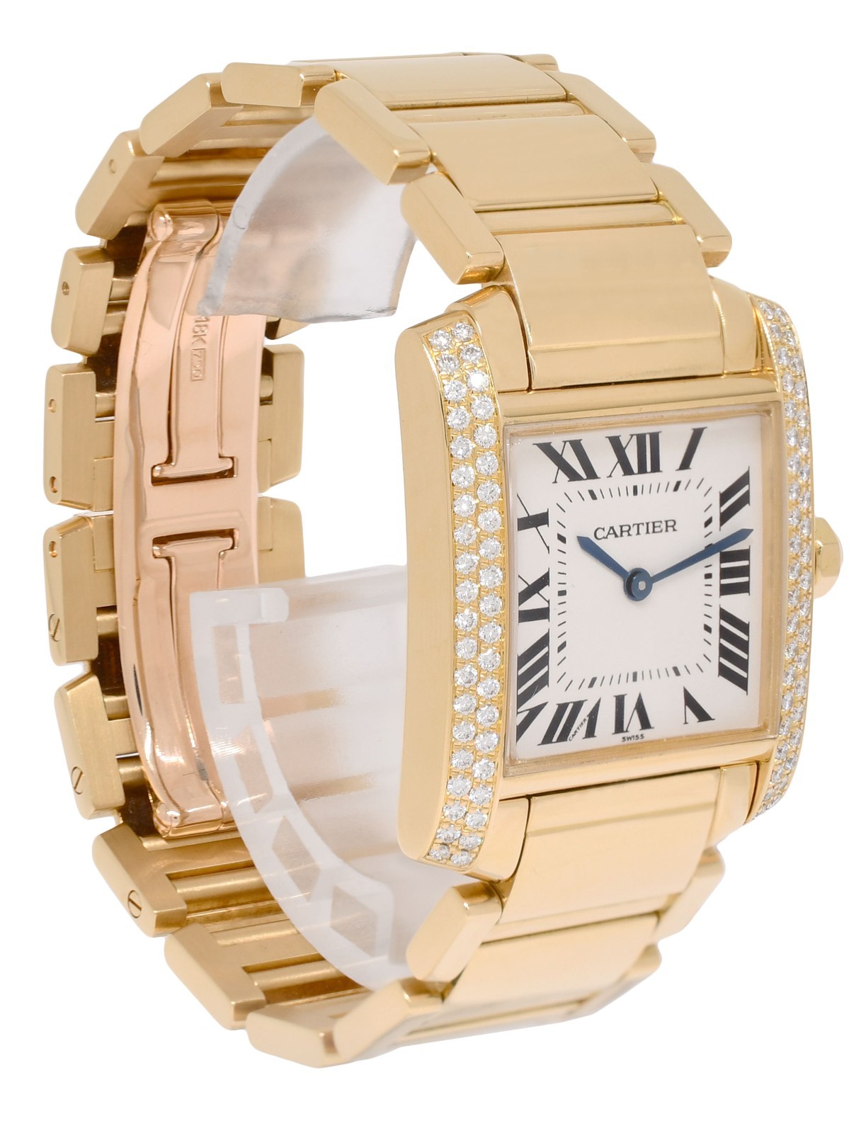 Cartier Tank Francaise Medium 18k Yellow Gold Diamond Ladies Watch WE100851 1821