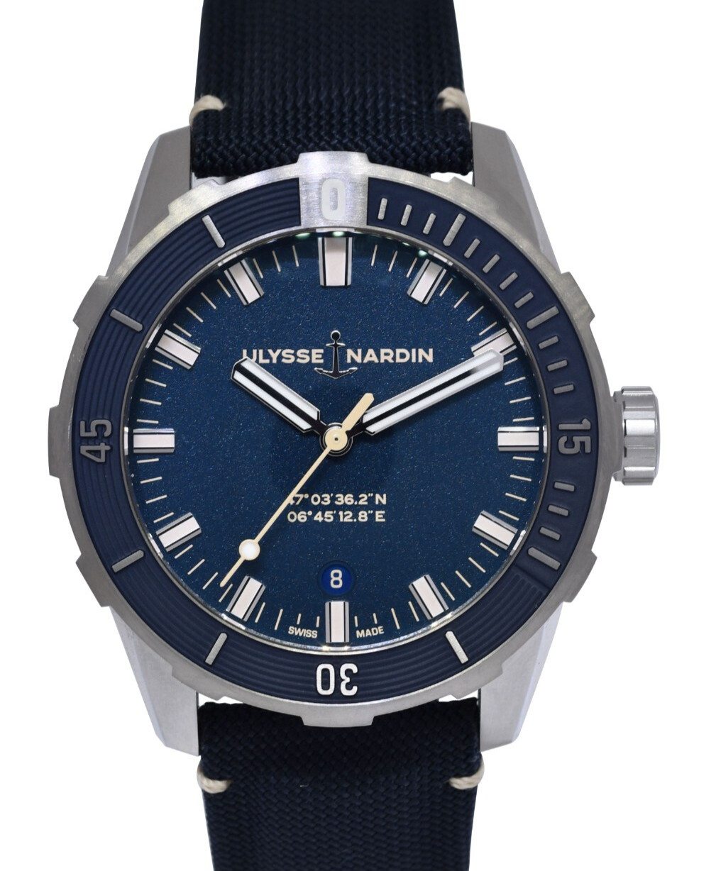 Ulysse Nardin Diver Steel Blue Dial Mens 42mm Watch +Papers 8163-175 Ulysse Nardin Diver Steel Blue Dial Mens 42mm Watch +Papers 8163-175