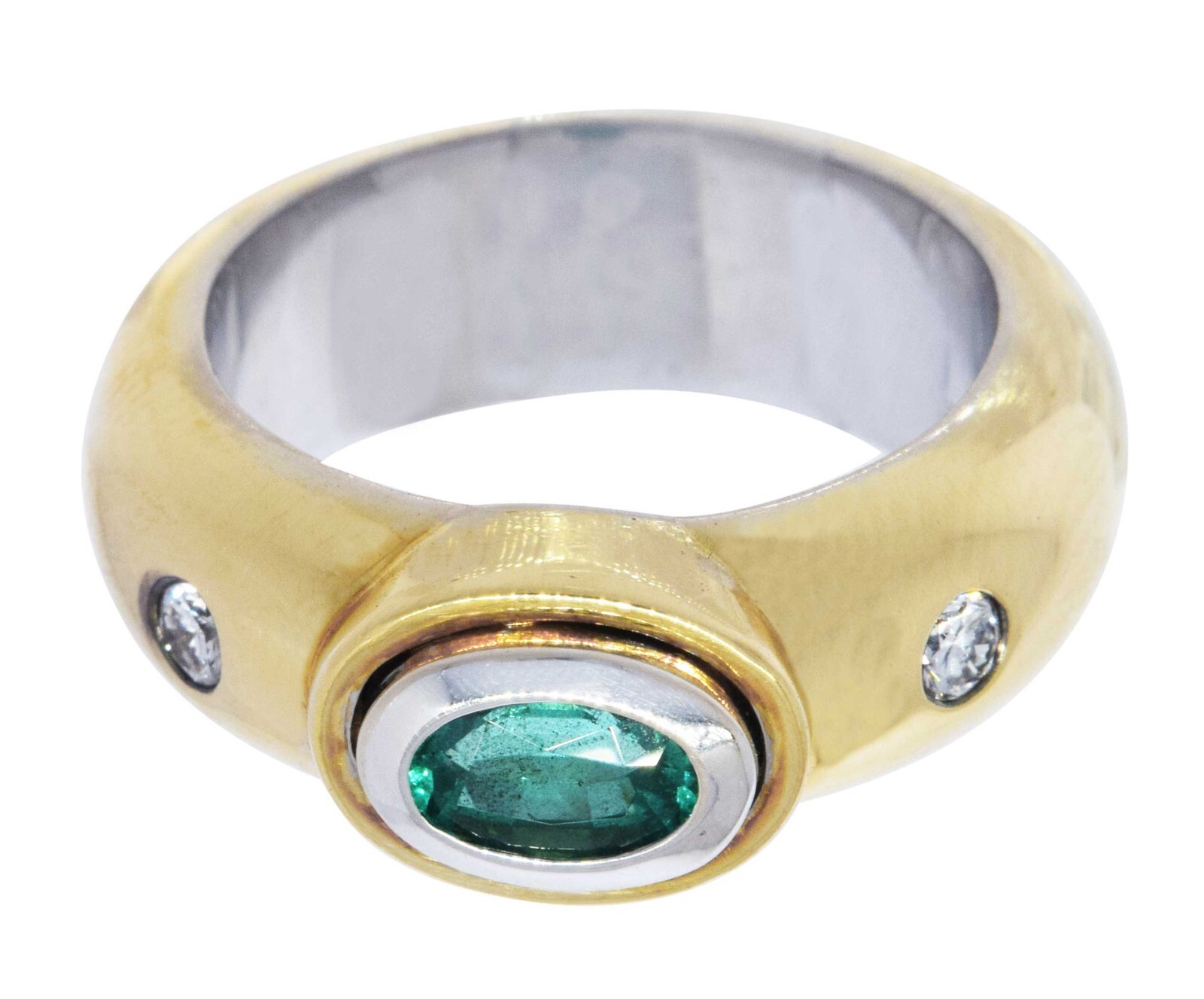 Ladies Ring 18k Two Tone Gold & Diamond