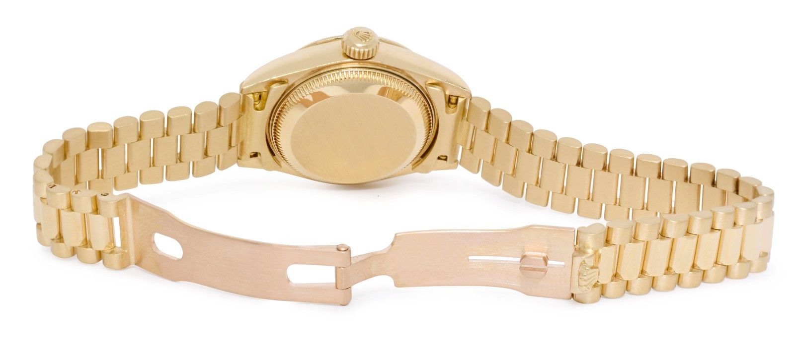 Rolex Datejust President 18k Yellow Gold Pyramid Diamond 26mm Watch B/P T 69258