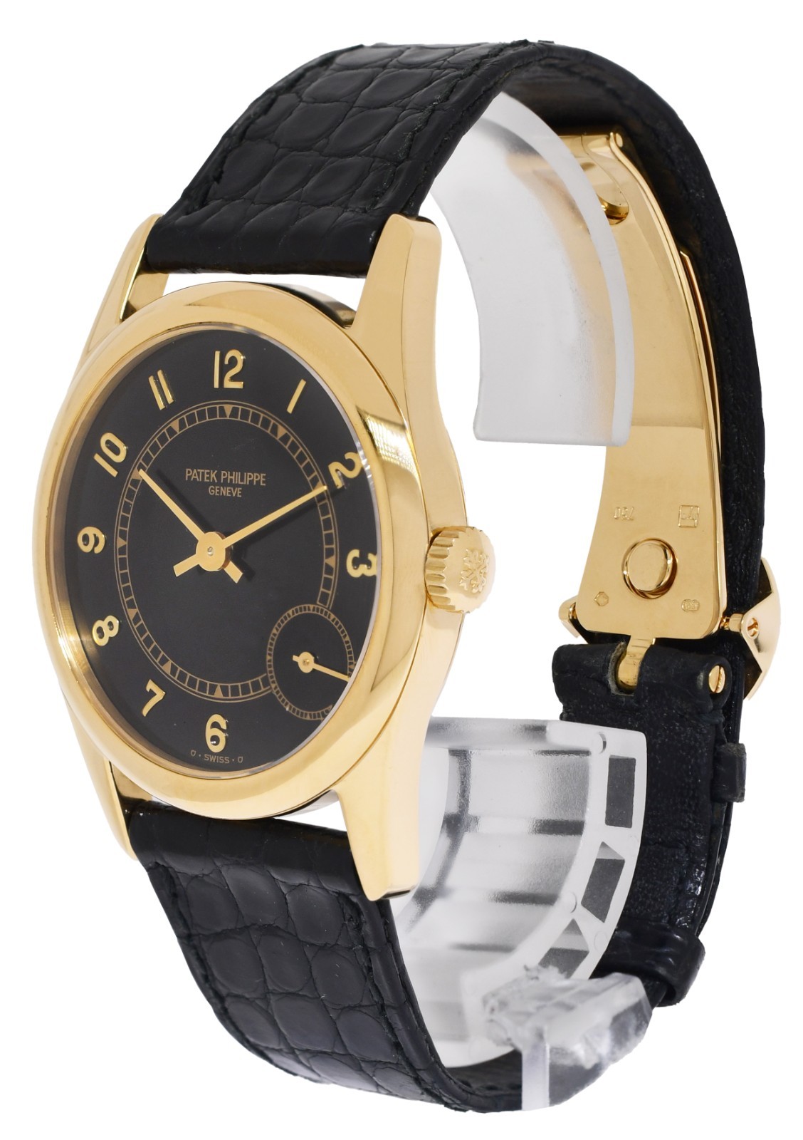 Patek Philippe 5000 Calatrava 18k Yellow Gold Black Dial 33mm Watch 5000J Patek Philippe 5000 Calatrava 18k Yellow Gold Black Dial 33mm Watch 5000J