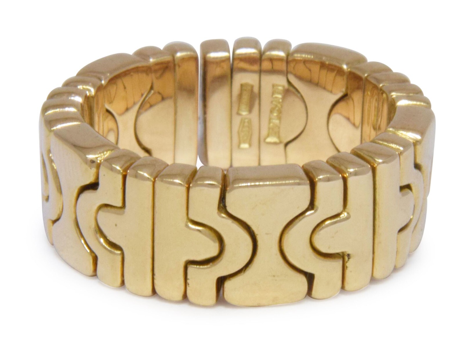 Bvlgari Parentesi 18k Yellow Gold Band Ring Size 5.75 Open Design