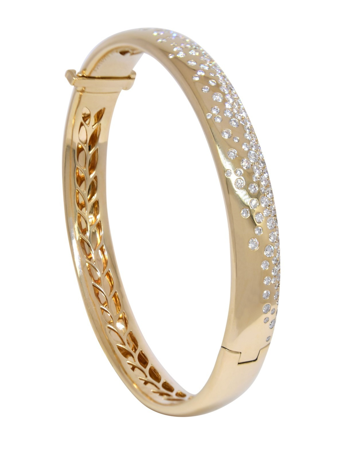 Kat Florence Sodapop D Flawless Diamond 18k Yellow Gold Bangle Bracelet