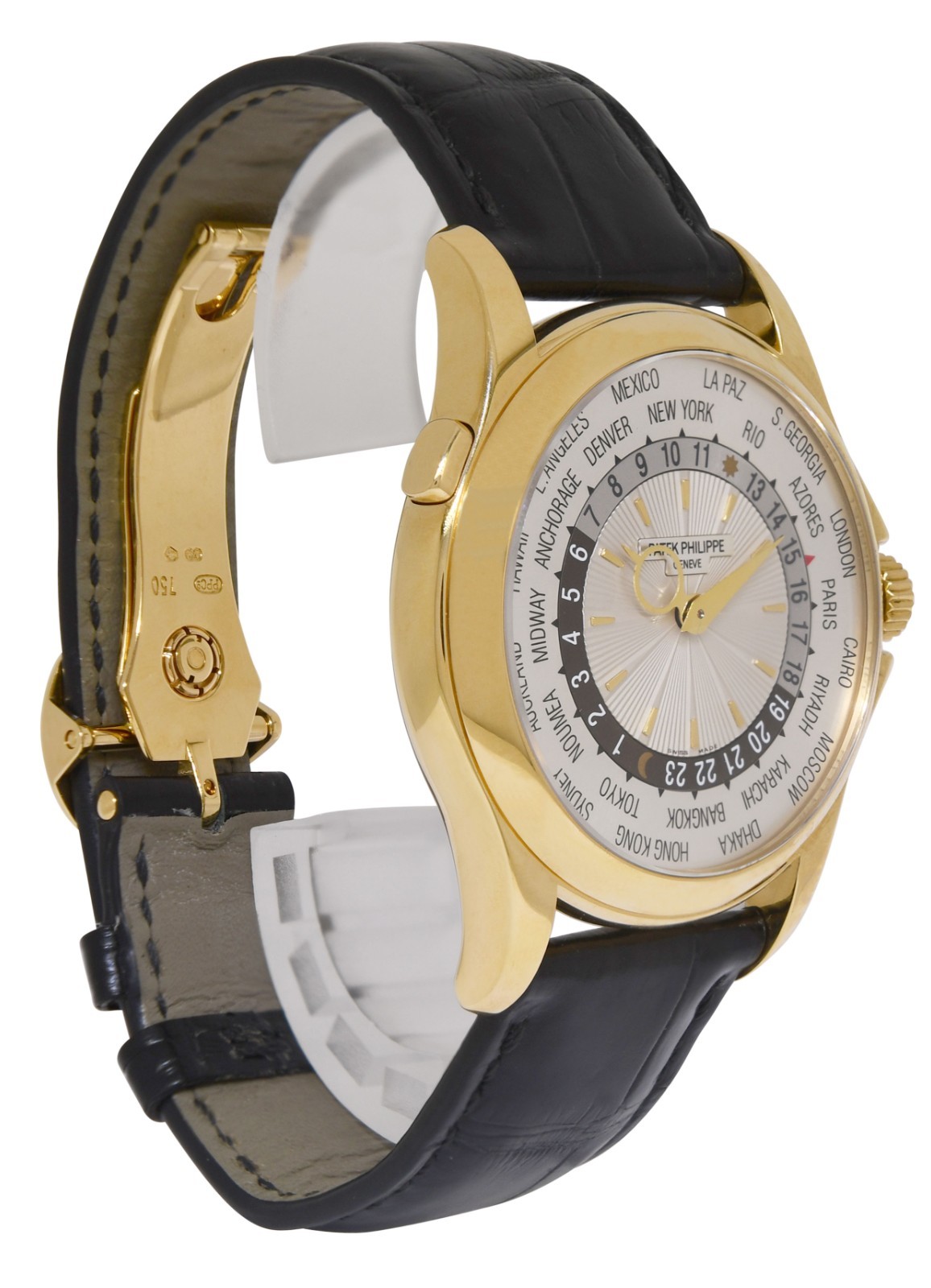 Patek Philippe World Time 5130 Yellow Gold Complications Mens 39.5mm Watch 5130J