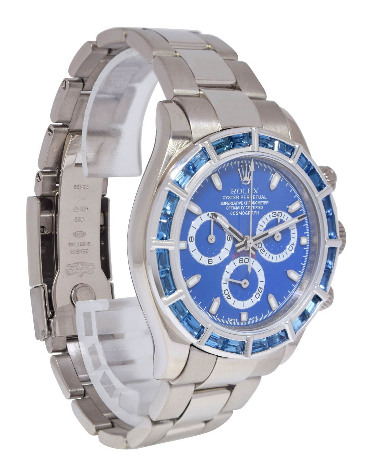 Rolex Daytona Chronograph 18k White Gold Blue Dial/Bezel 40mm Watch Z 116509