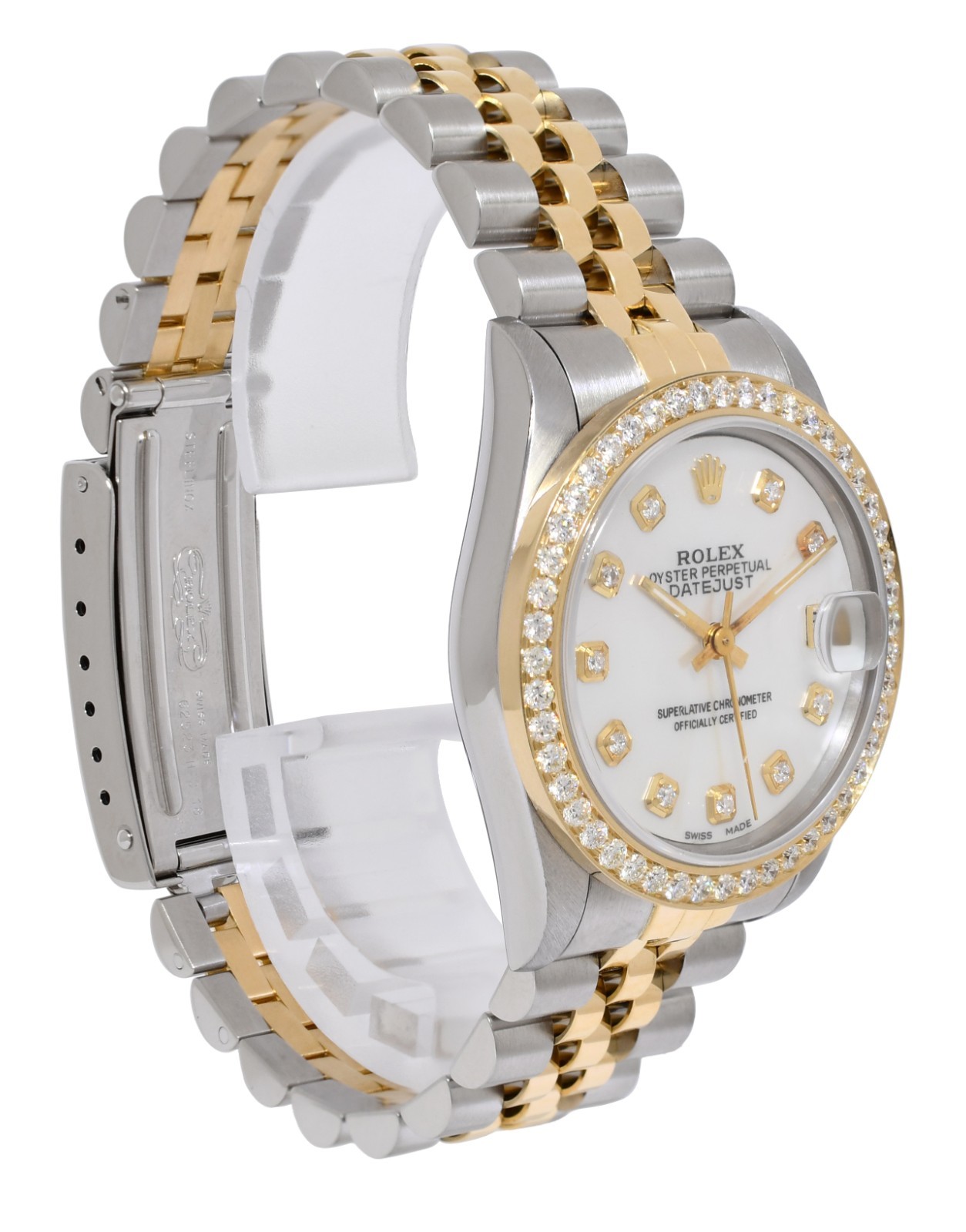 Rolex Datejust 18k Yellow Gold/Steel MOP Diamond Dial/Bezel 31mm Watch S 68273