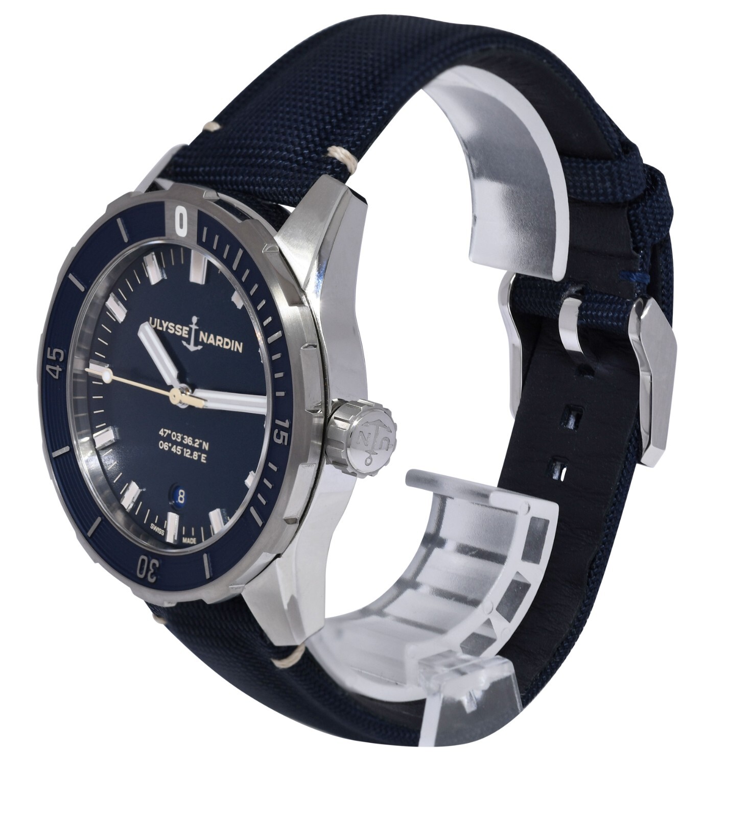 Ulysse Nardin Diver Steel Blue Dial Mens 42mm Watch +Papers 8163-175