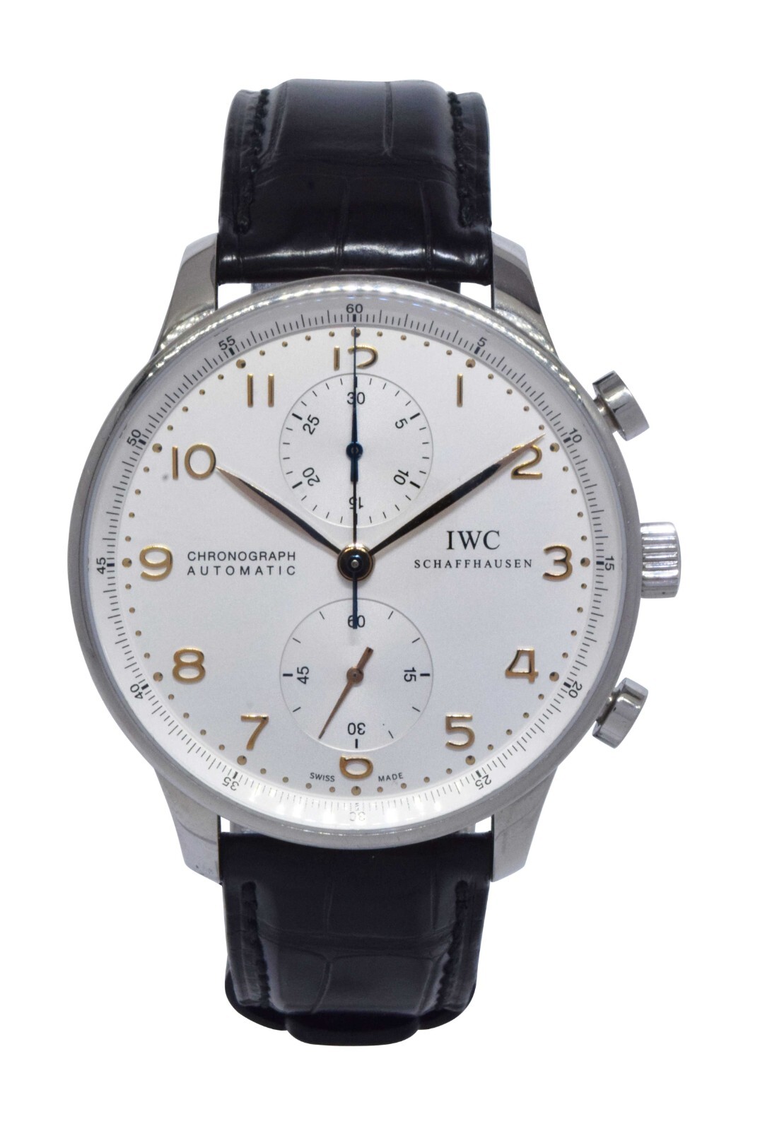 IWC Portuguese Chronograph 3714 Steel Silver Dial 41mm Automatic Watch IW3714