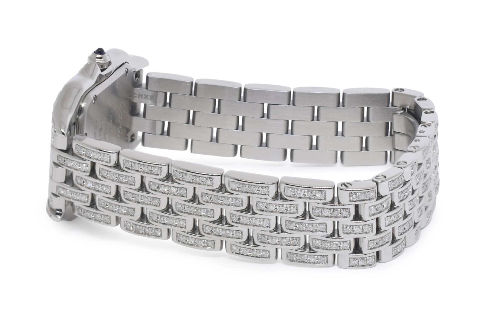 Cartier Panthere Medium Steel & Pave Diamond Quartz Watch WSPN0007 +CARD 4016