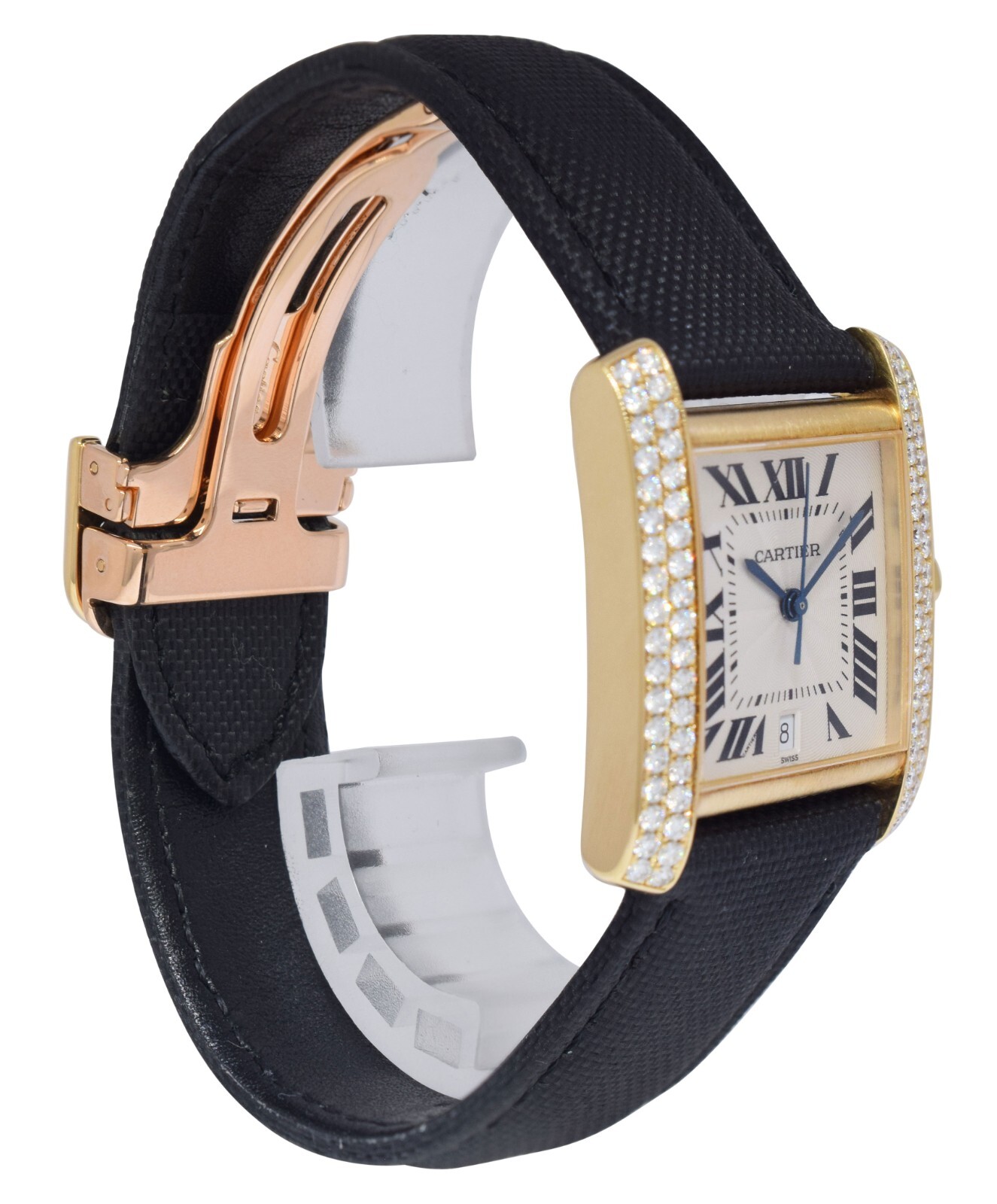 Cartier Tank Francaise Large 18k Yellow Gold Diamond Watch 1840 WE101051