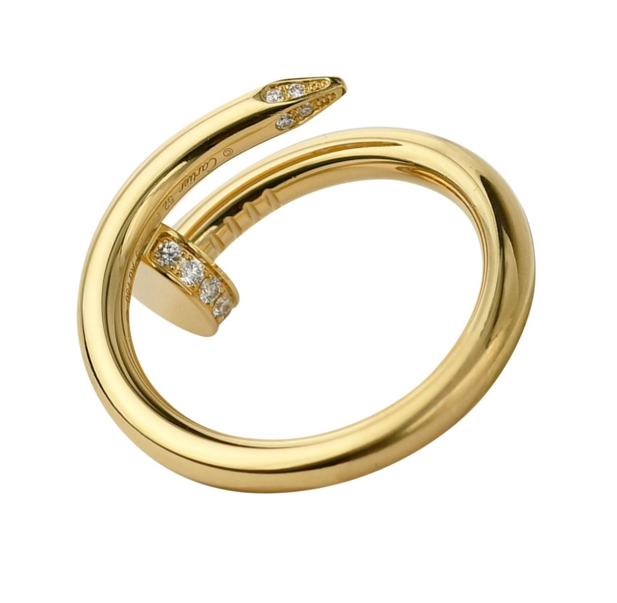 Cartier Juste Un Clou Ring 18k Yellow Gold Diamond Nail Size 52 B/P '22 B4216952 Cartier Juste Un Clou Ring 18k Yellow Gold Diamond Nail Size 52 B/P '22 B4216952