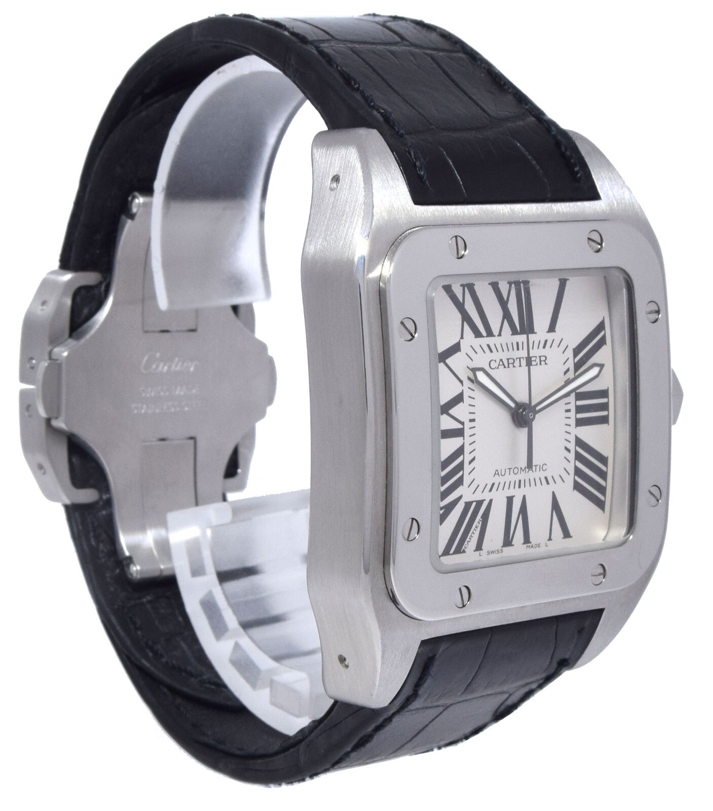 Cartier Santos 100XL Stainless Steel Silver Dial Men's Watch 2656
