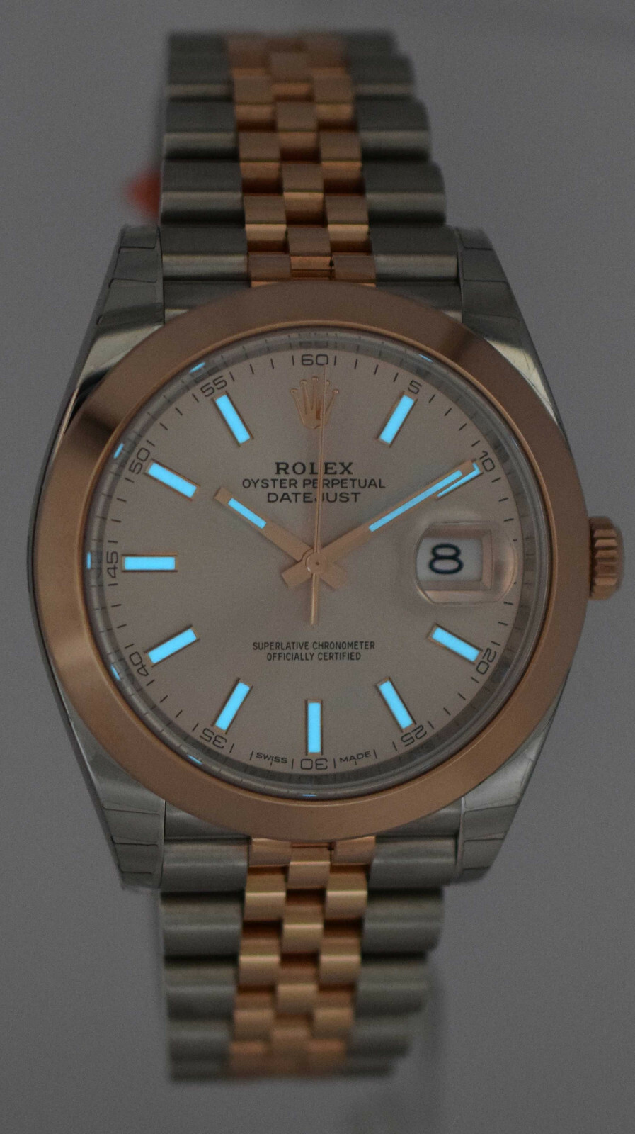 NEW Rolex Datejust 41 18k Rose Gold/Steel Sundust Dial Watch B/P '20 126301