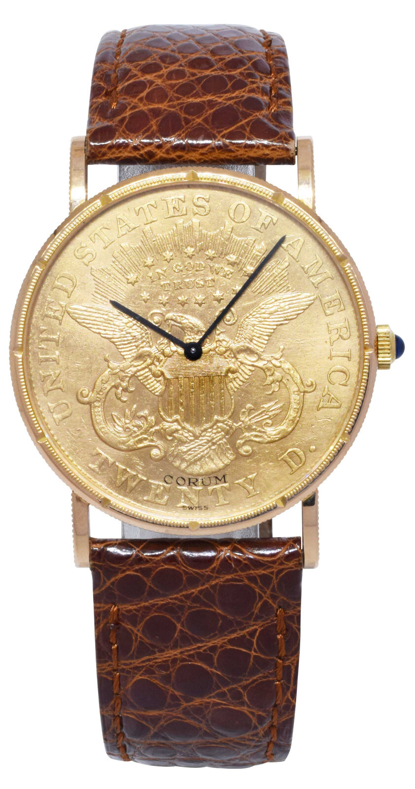 CORUM $20 US Coin Double Eagle 22k Yellow Gold Mens 34.5mm Manual Watch 1896