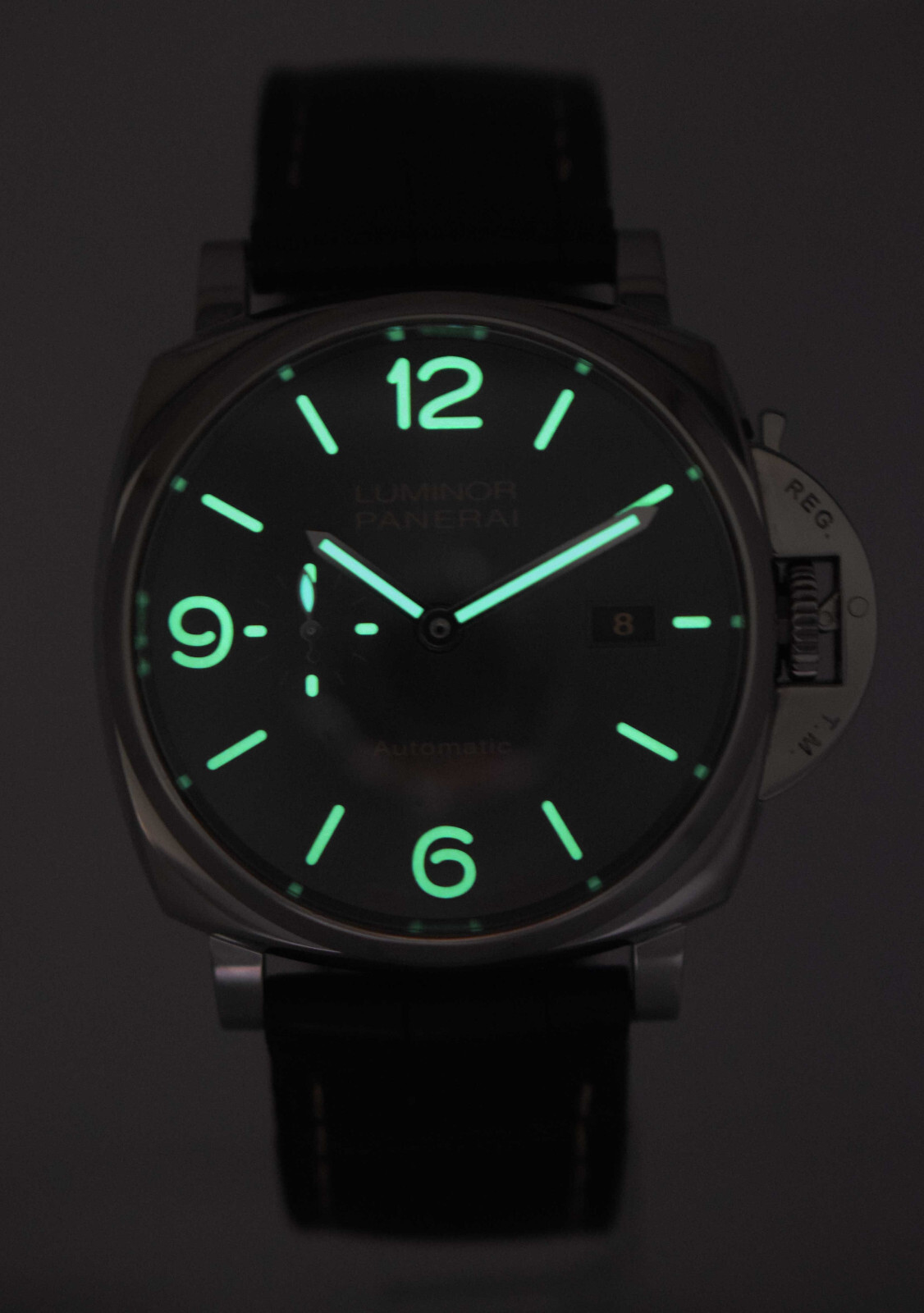 Panerai Luminor Due PAM 943 Steel Anthracite Grey Dial 45mm Watch +Box PAM00943