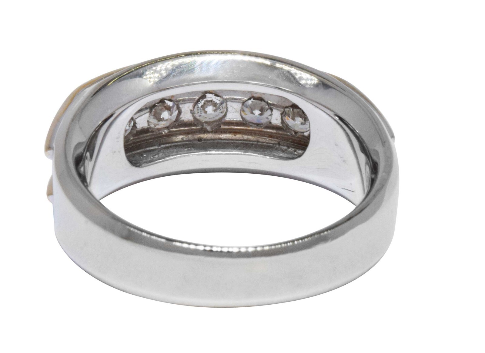 Men's 14K Yellow & White Gold Diamond Ring 10.5