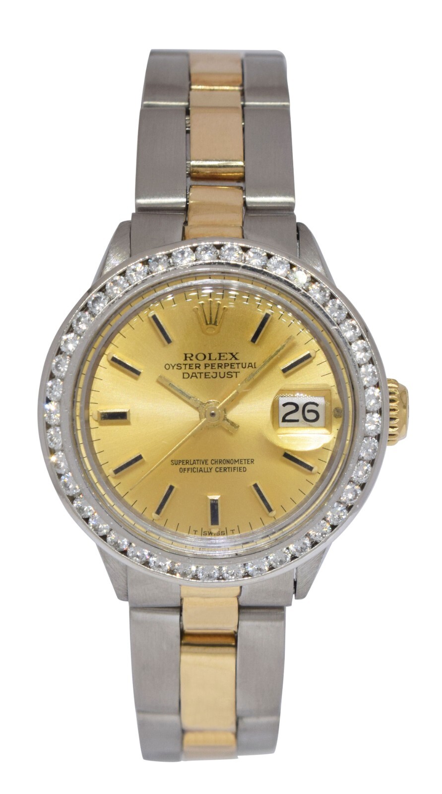 Rolex Vintage Datejust Yellow Gold/Steel Diamond Bezel Ladies 26mm Watch 6517 Rolex Vintage Datejust Yellow Gold/Steel Diamond Bezel Ladies 26mm Watch 6517
