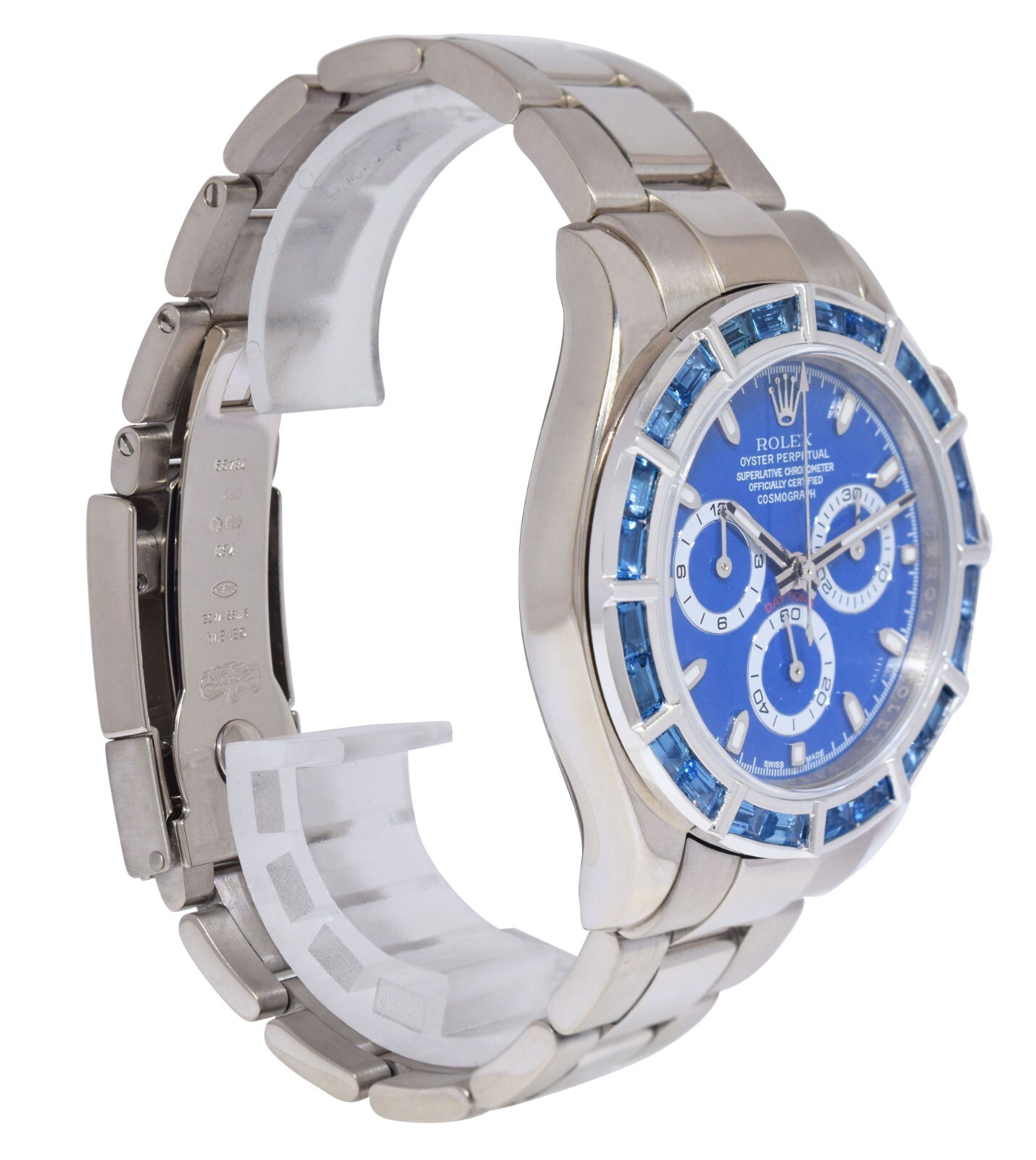 Rolex Daytona Chronograph 18k White Gold Blue Dial/Bezel 40mm Watch Z 116509